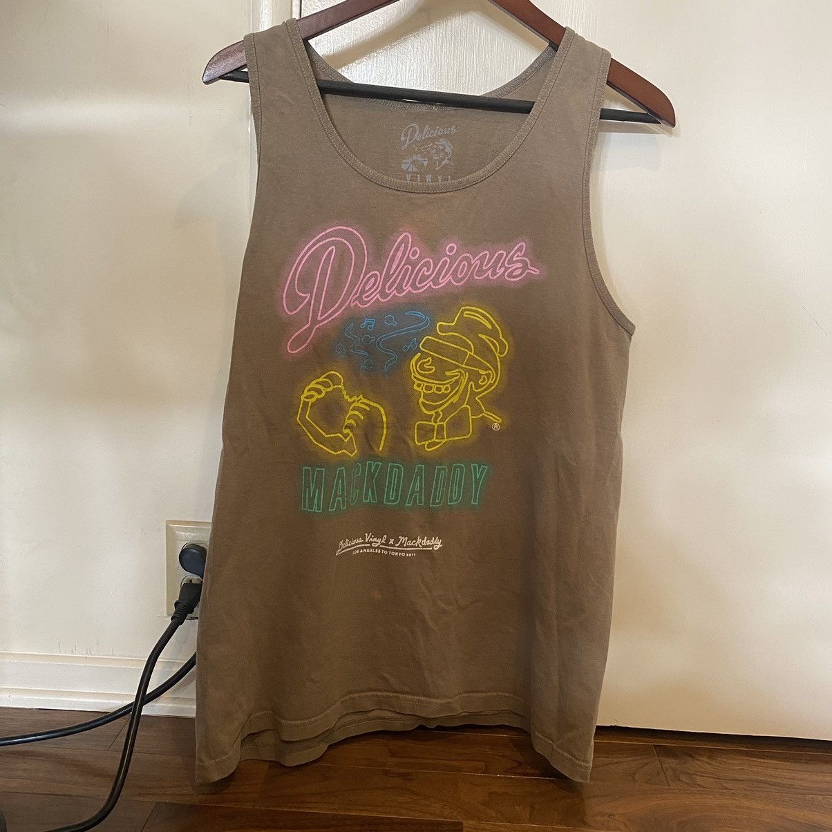 image of Mackdaddy X Delicious Vinyl Tanktop in Brown, Men's (Size Large)
