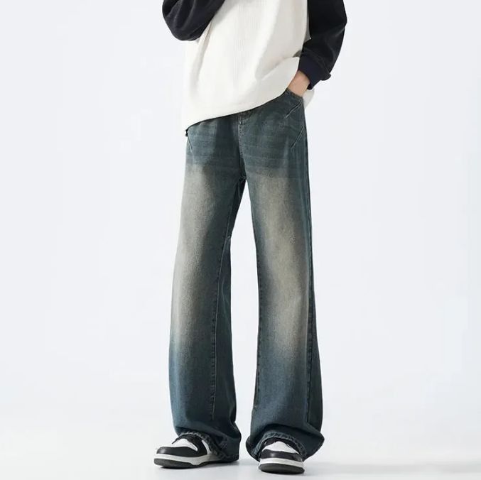 Straight Leg Jeans Men's Loose Fit