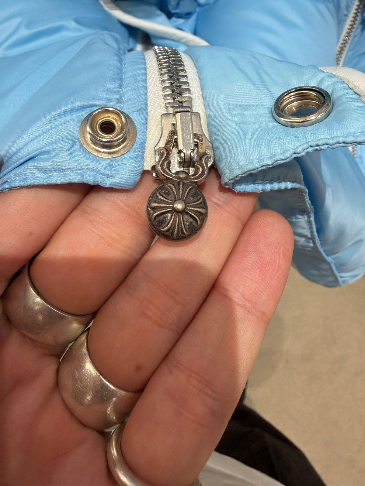 Chrome Hearts Chrome Hearts puffer jacket baby blue Size US L / EU 52-54 / 3 - 8 Thumbnail