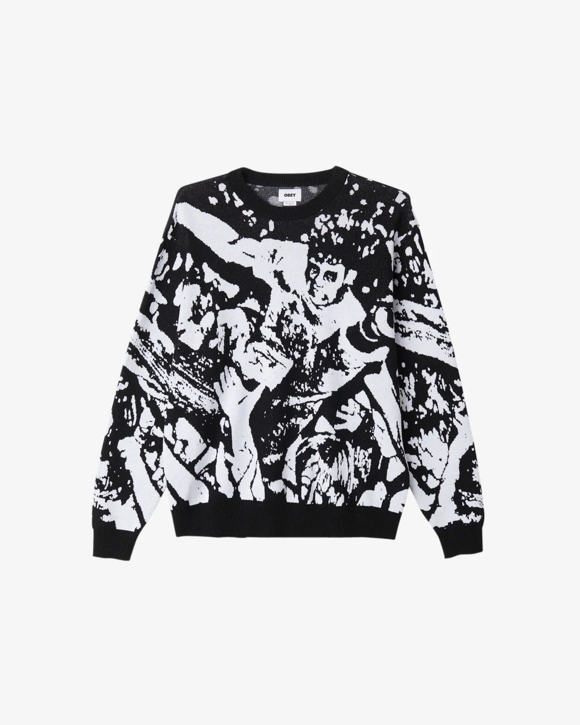 image of Obey Sweater in Black/White, Men's (Size 2XL)