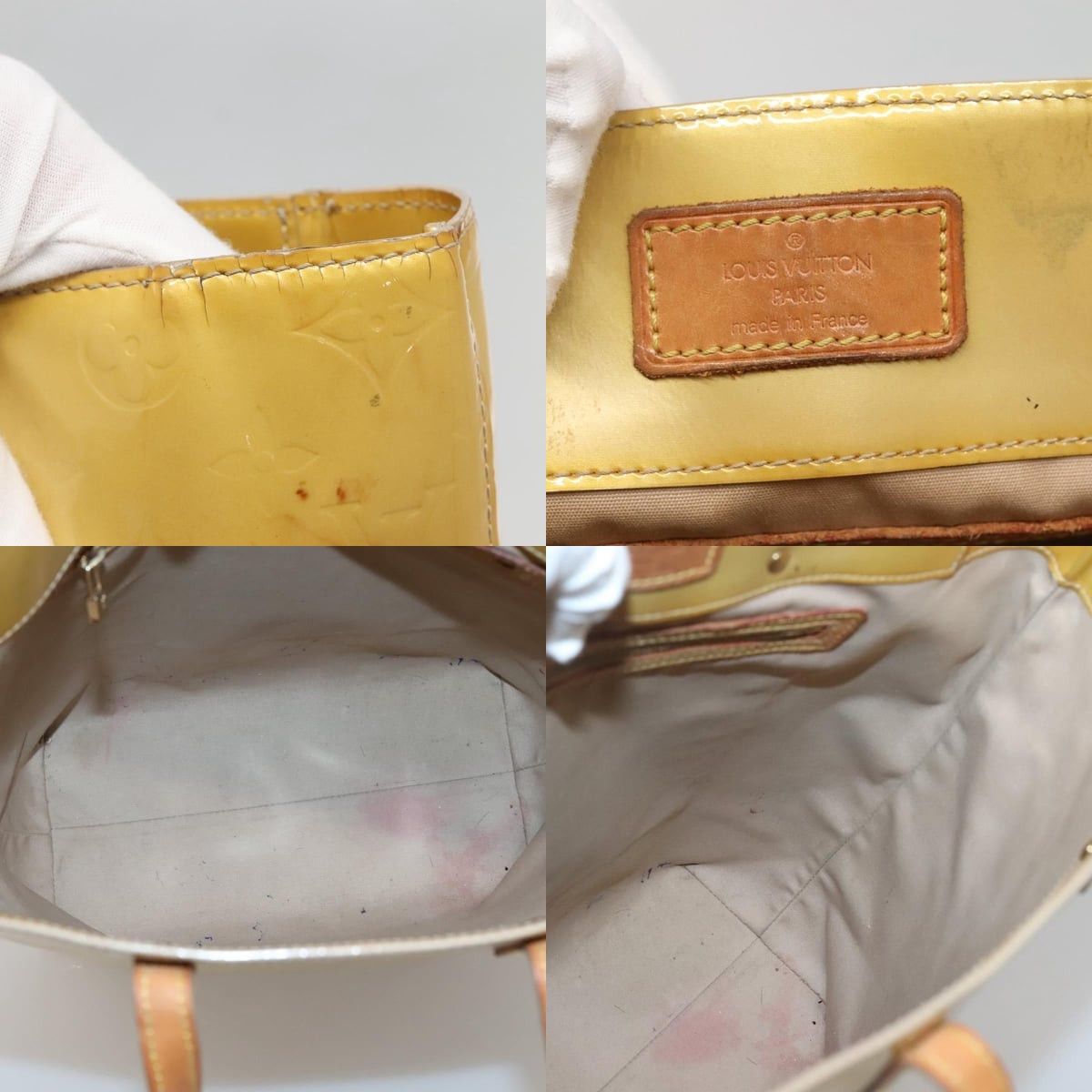 Louis Vuitton LOUIS VUITTON Monogram Vernis Reade MM Hand Bag Beige M91141 Size ONE SIZE - 11 Thumbnail