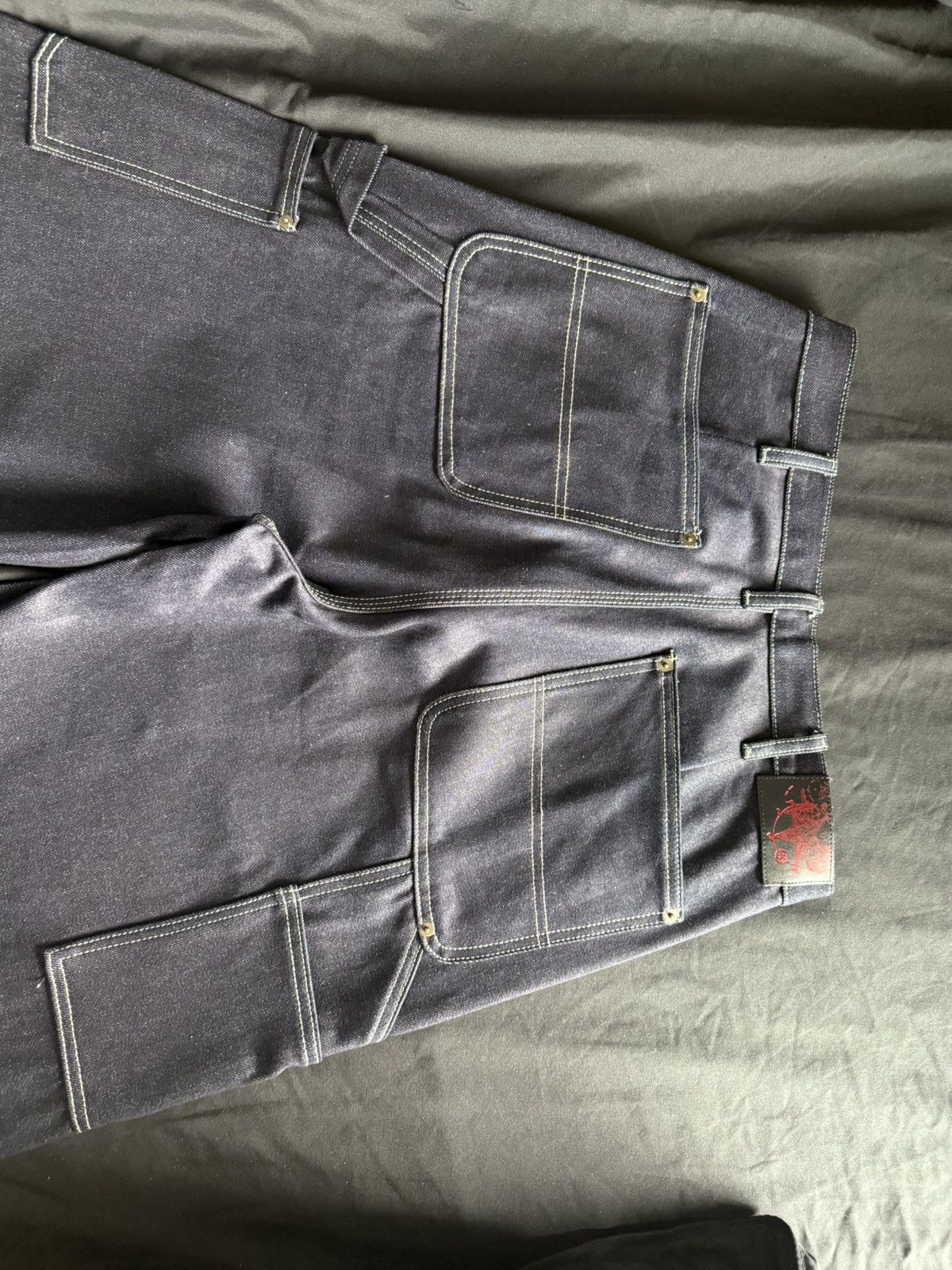 Emostanceclub Japanese Carpenter Baggy Jeans - Indigo Blue