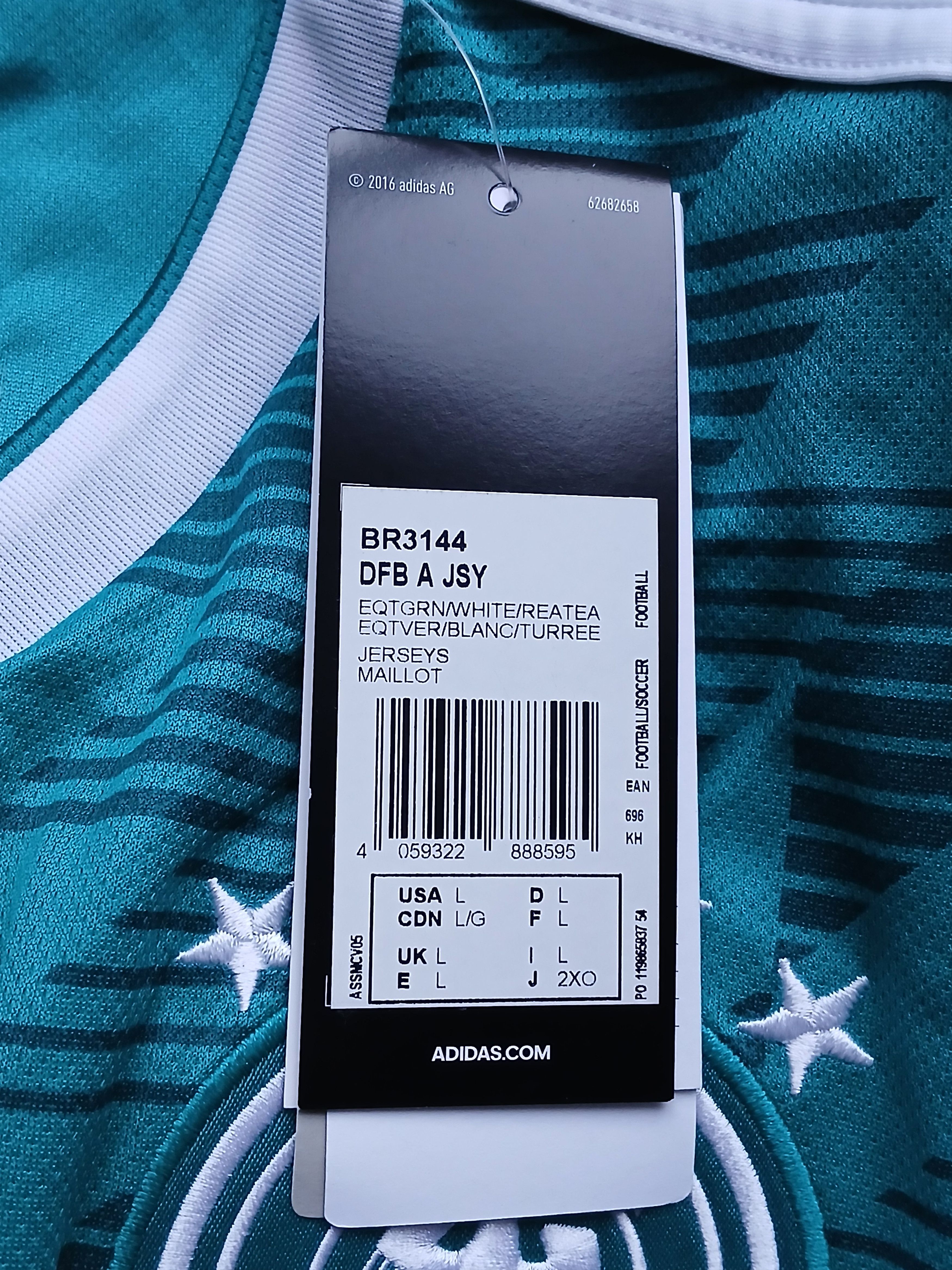 Adidas New Germany National Football Team 18/19 Away Jersey T-Shirt Size US L / EU 52-54 / 3 - 12 Thumbnail