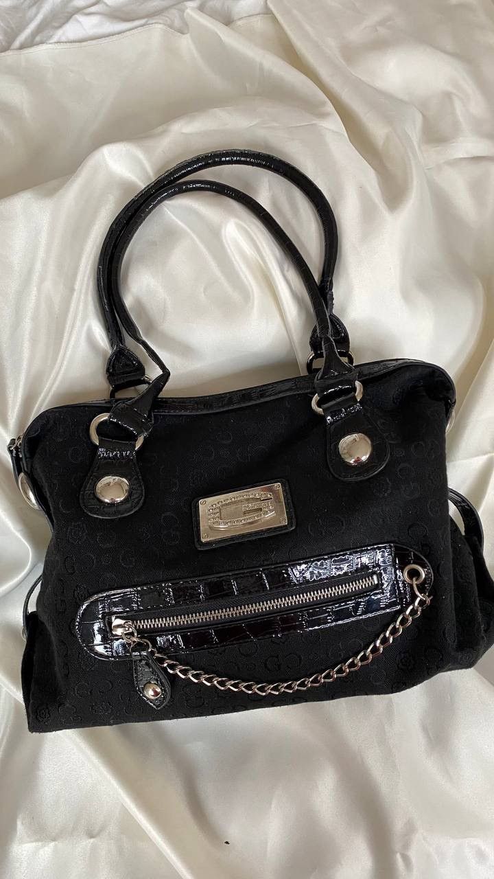 Vintage black “G” monogram shoulder bag
