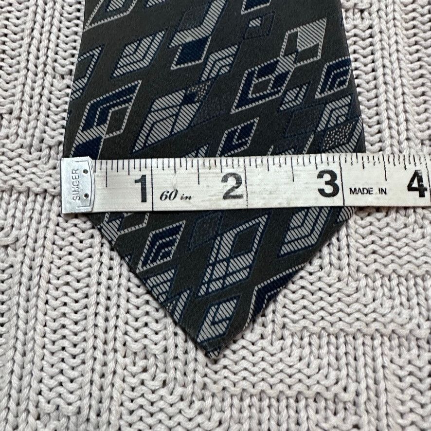 Vintage Vintage Fumagalli's gray abstract diamond silk tie Size ONE SIZE - 5 Thumbnail