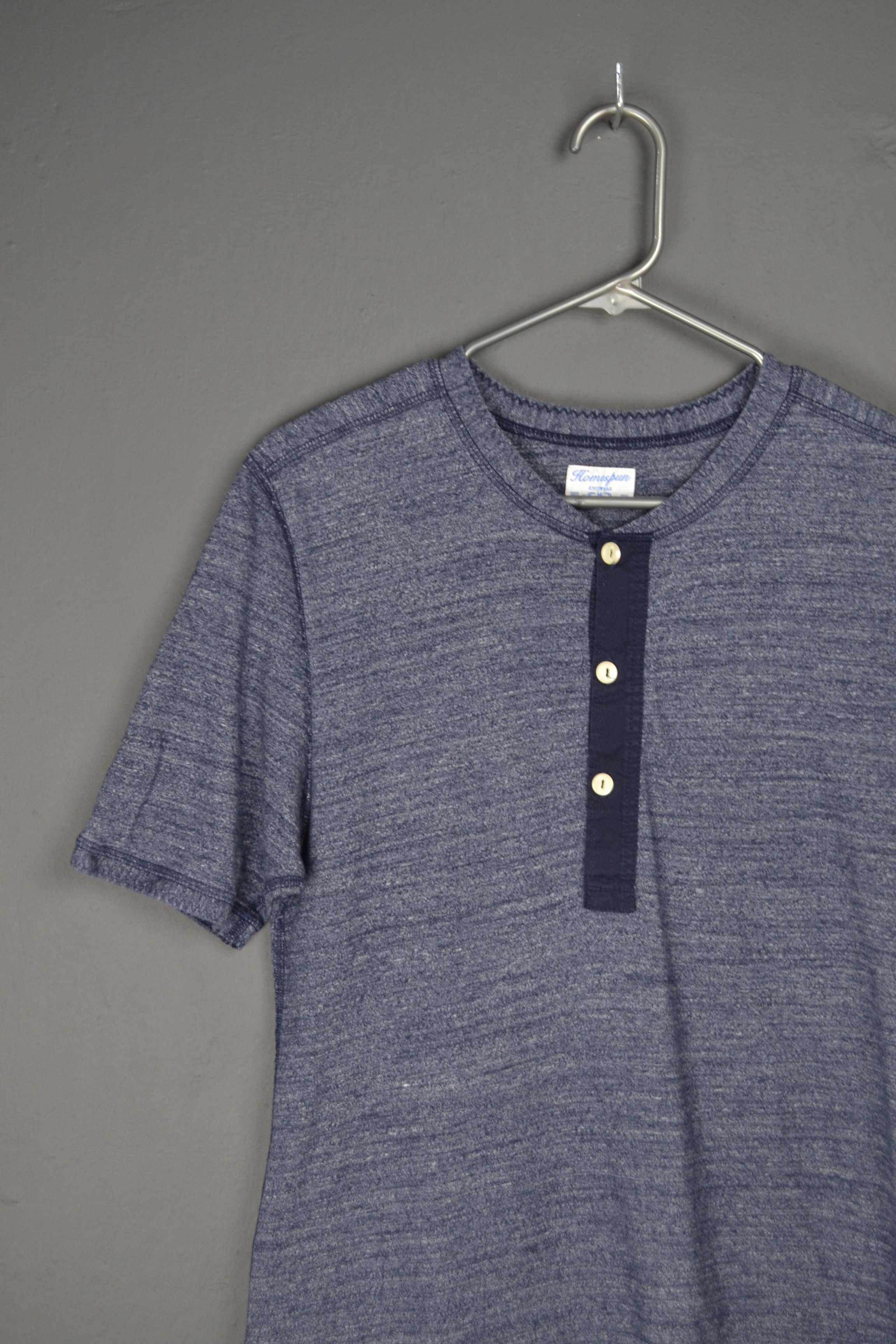 Homespun Knitwear Homespun Knitwear Henley shirt size M Navy Size US M / EU 48-50 / 2 - 1 Thumbnail