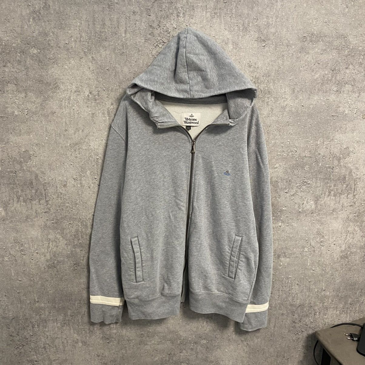 VIVIENNE WESTWOOD ジップアップジャケット グレー M Vivienne Westwood Vivienne Westwood Full Zip Orb Gimp Hoodie | Grailed