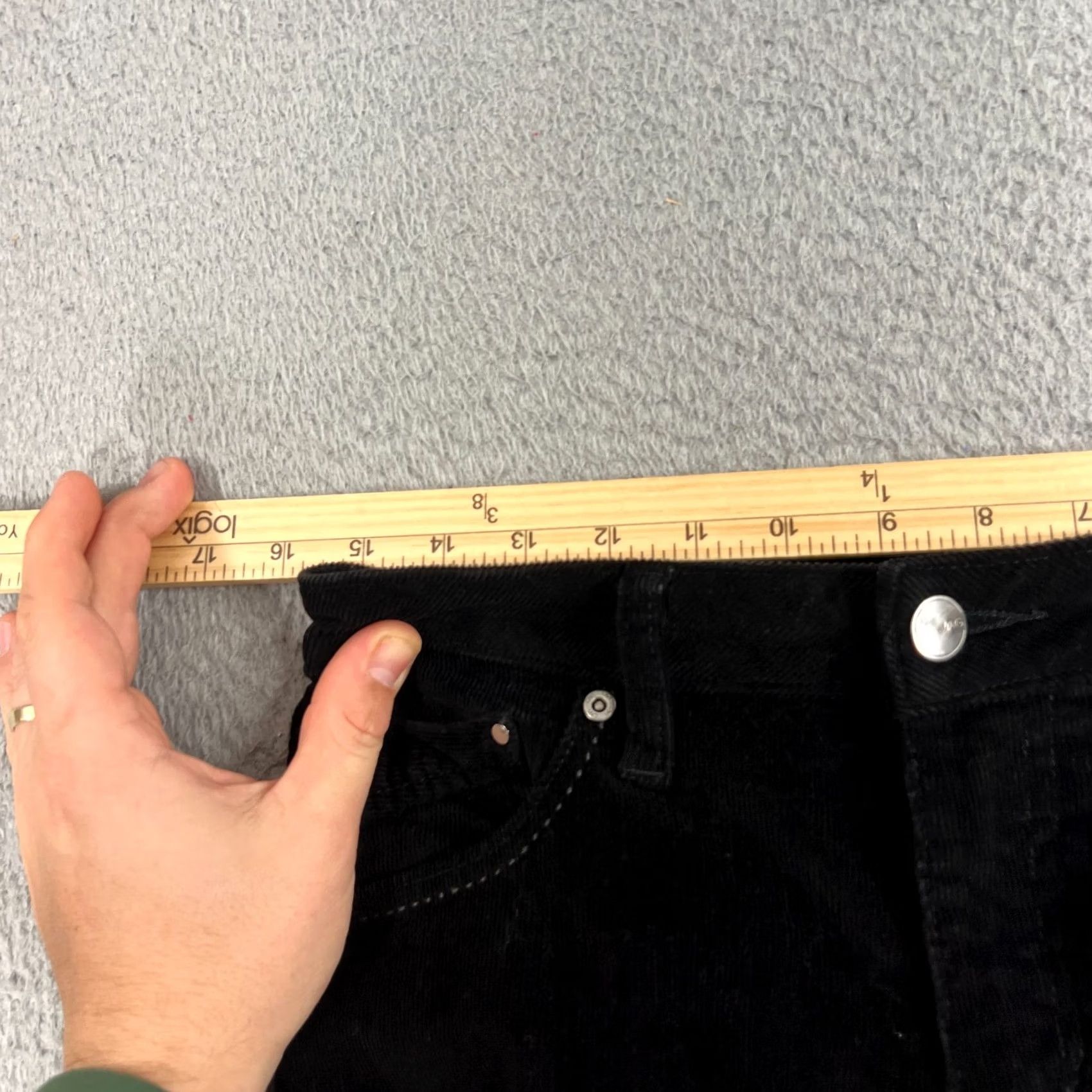 AG Jeans JAG Jeans Womens 8 Low Rise Bootcut Black Corduroy Pants Stretch Front Pockets Logo 30in Inseam Regular Rise Mid Vintage: No Womens Size 30" / US 8 / IT 44 - 5 Thumbnail