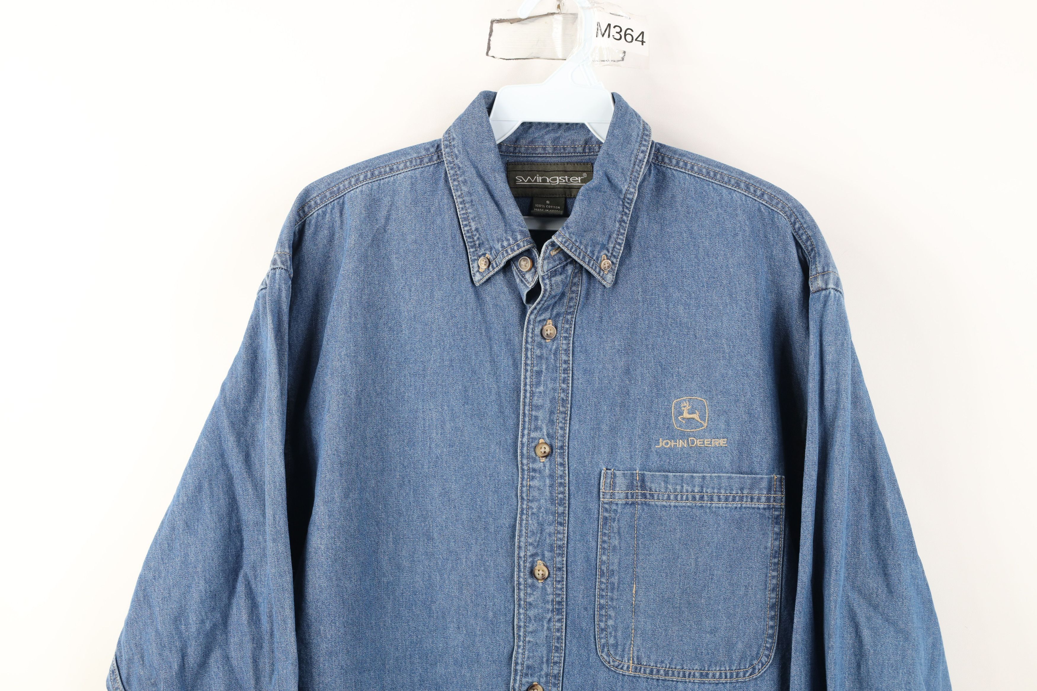 Vintage Vintage 90s John Deere Tractors Denim Button Down Shirt Size US S / EU 44-46 / 1 - 2 Thumbnail