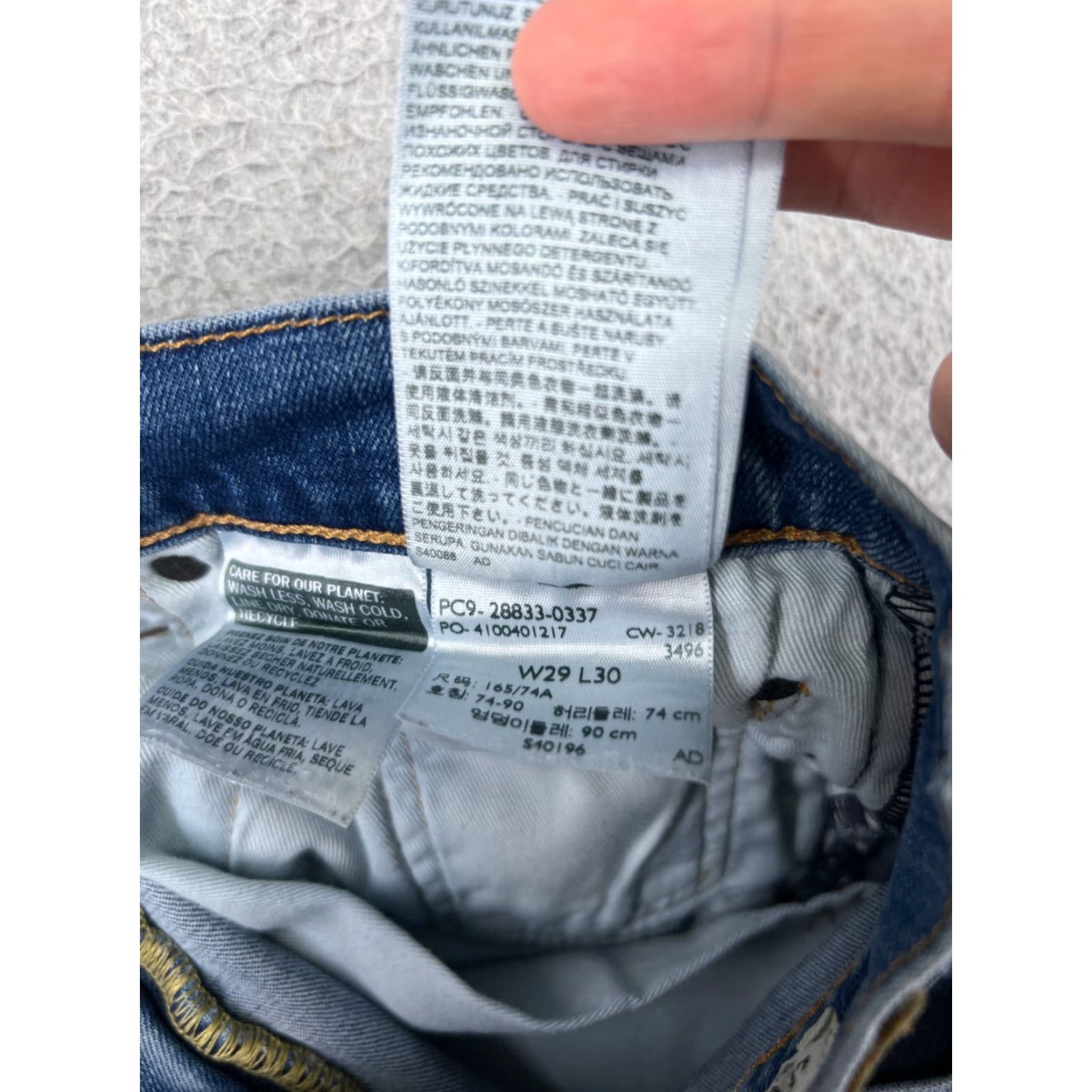 Levi's Levis 512 Jeans Adult 29 Blue Denim Cotton Slim Tapered 5-Pocket Design Regular 29x30 Mens Size US 29 - 3 Thumbnail