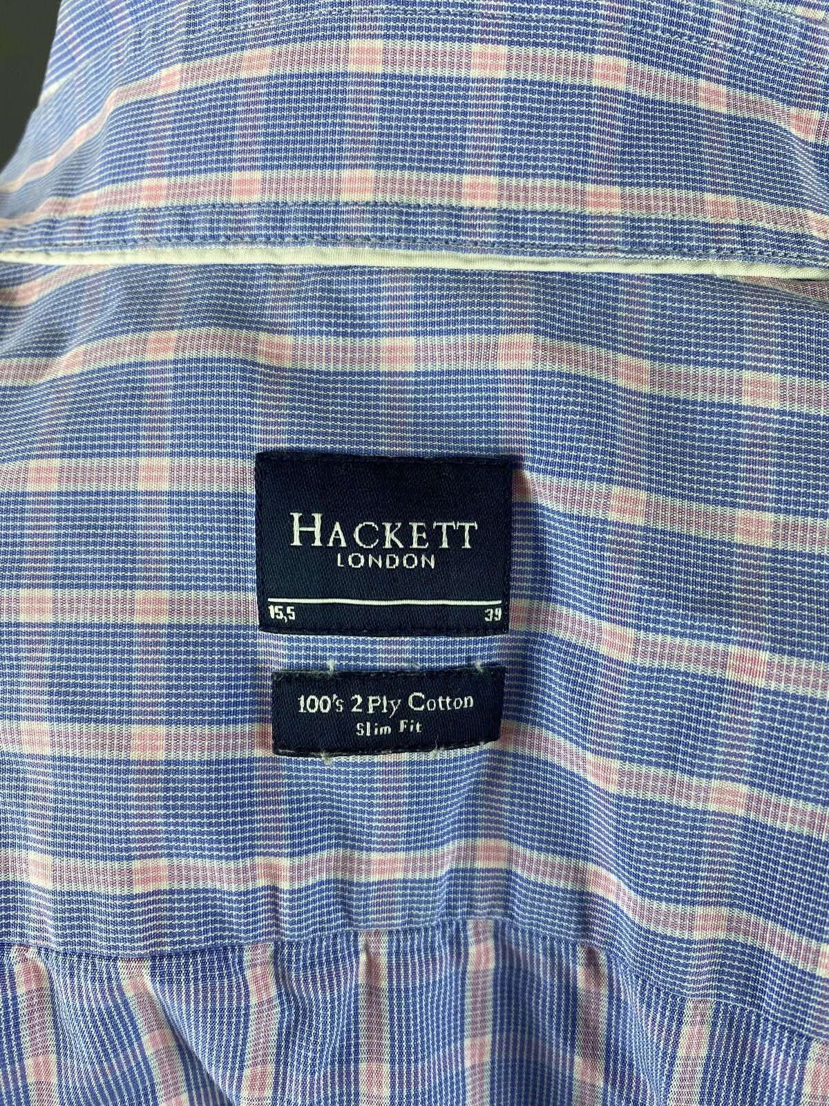Designer Hackett London 100's 2 Ply Slim Fit Blue Shirt Size 39 Size US M / EU 48-50 / 2 - 7 Thumbnail