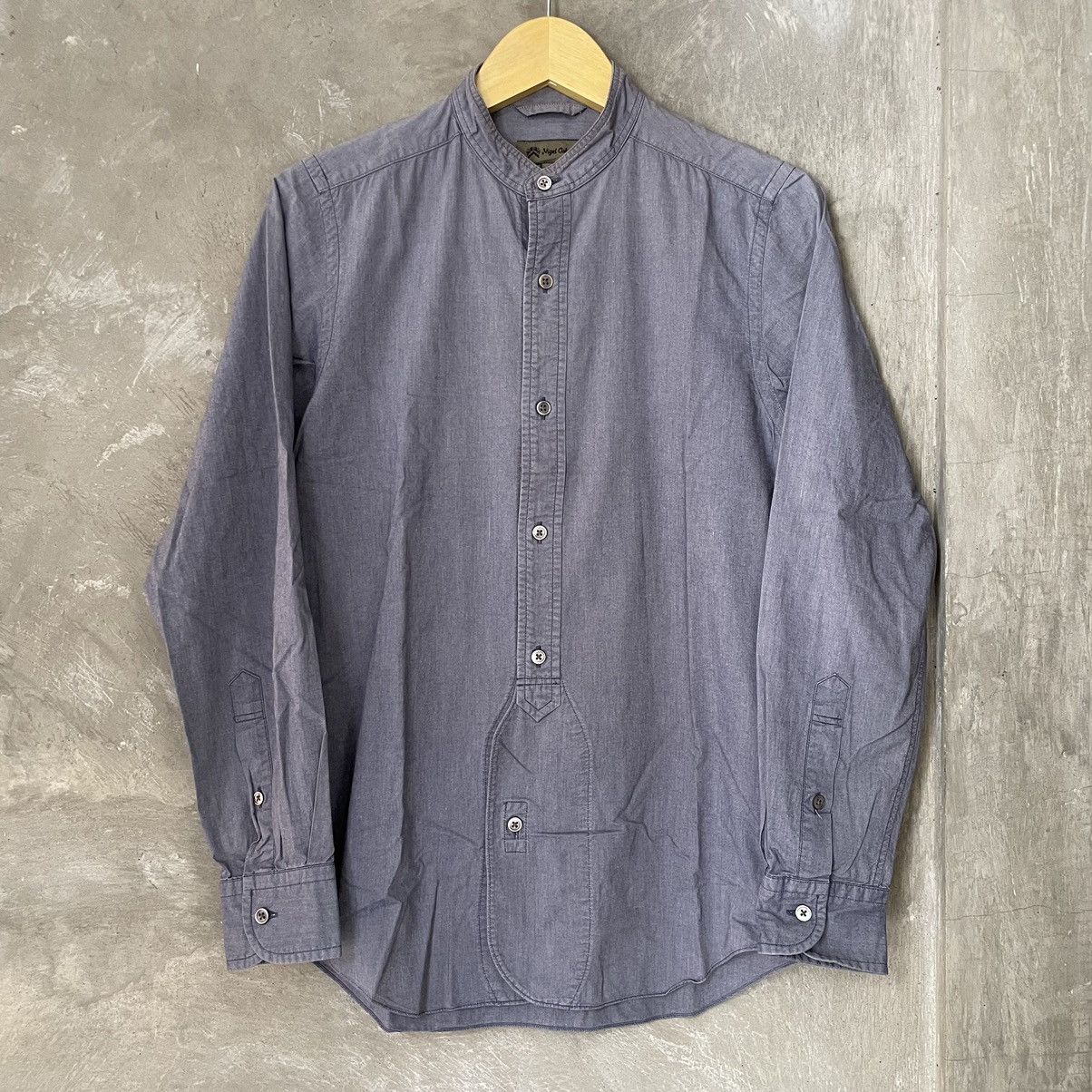 Nigel Cabourn Nigel Cabourn British Officers Band Collar Shirt Navy Size US S / EU 44-46 / 1 - 1 Thumbnail
