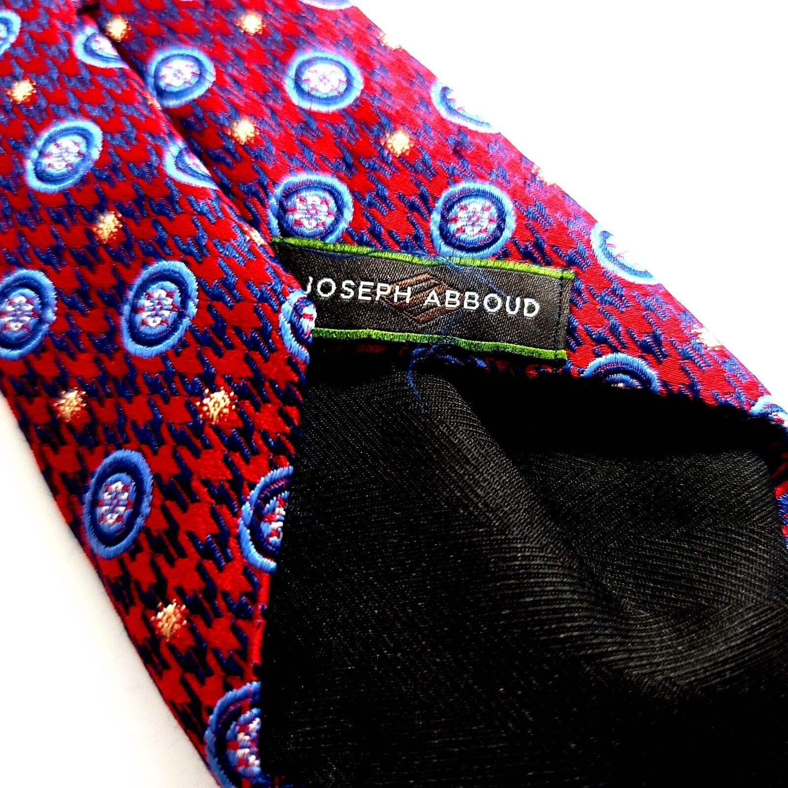 Joseph Abboud Joseph Abboud Red Herringbone Floral Geometric Blue Woven Sh Size ONE SIZE - 3 Thumbnail