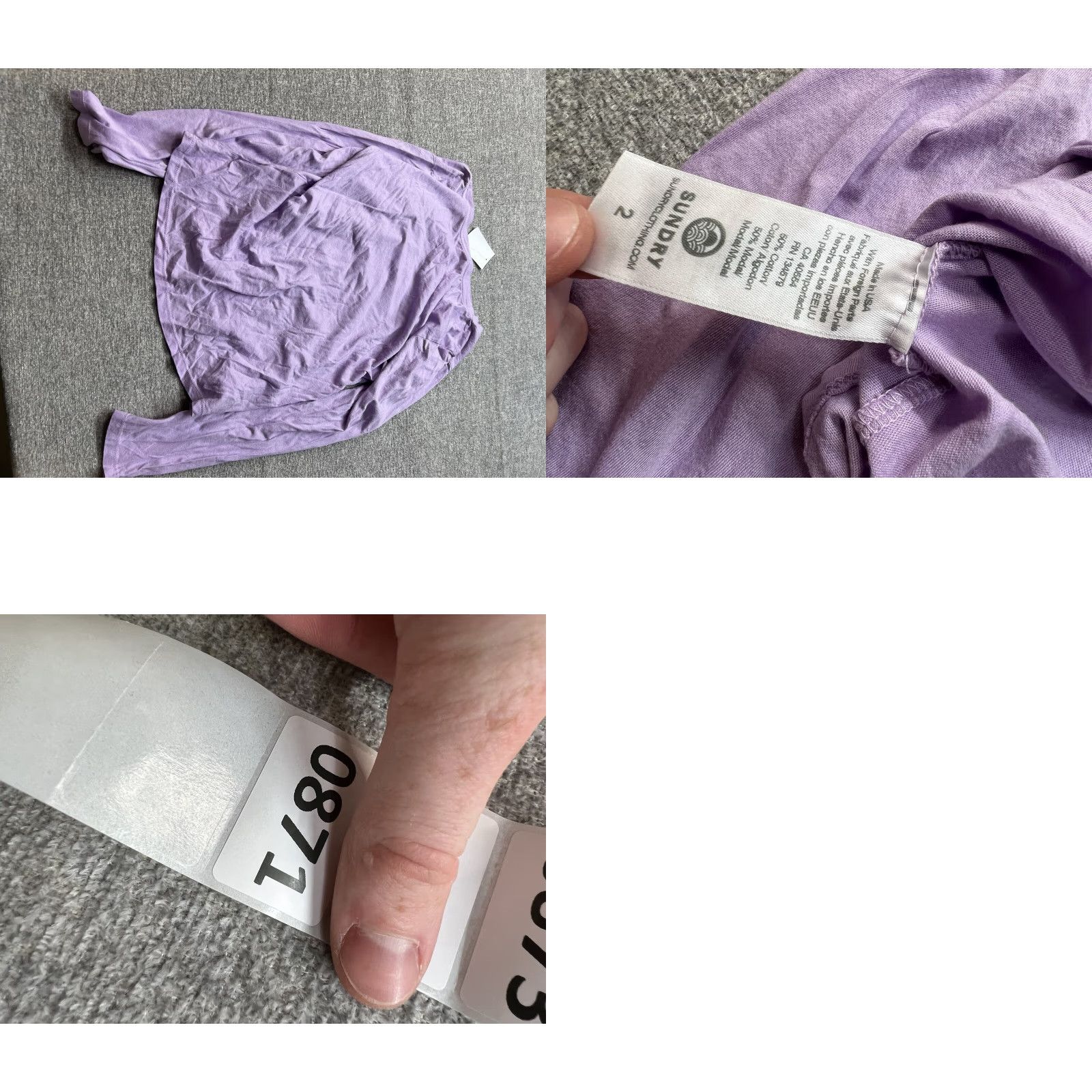 Sundry Sundry Womens Cropped Shirt M Purple Stars 3/4 Sleeve T-Shirt Size M / US 6-8 / IT 42-44 - 8 Thumbnail