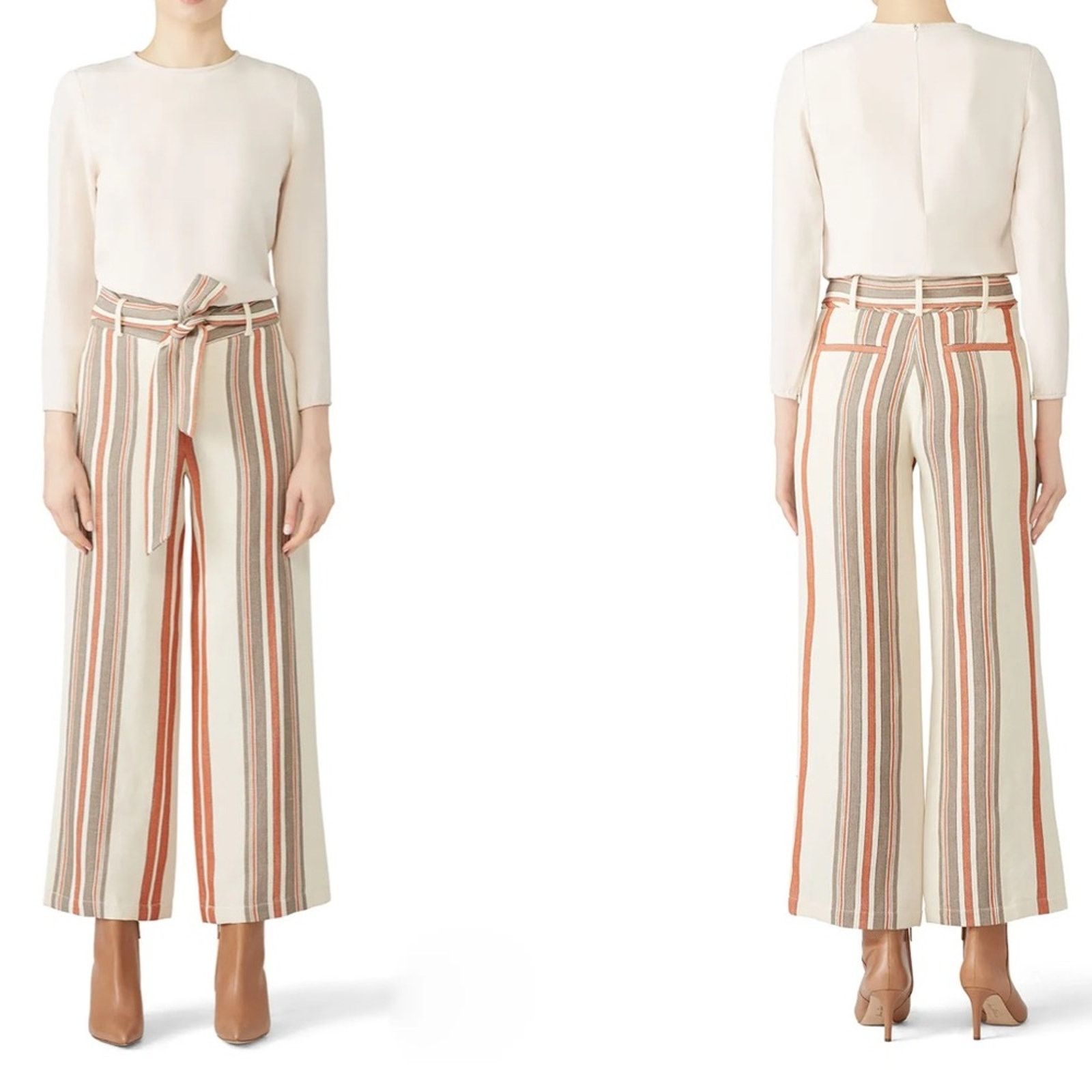 Rebecca Minkoff Rebecca Minkoff Molly Striped High Rise Straight Pants 6 Size 28" / US 6 / IT 42 - 1 Thumbnail