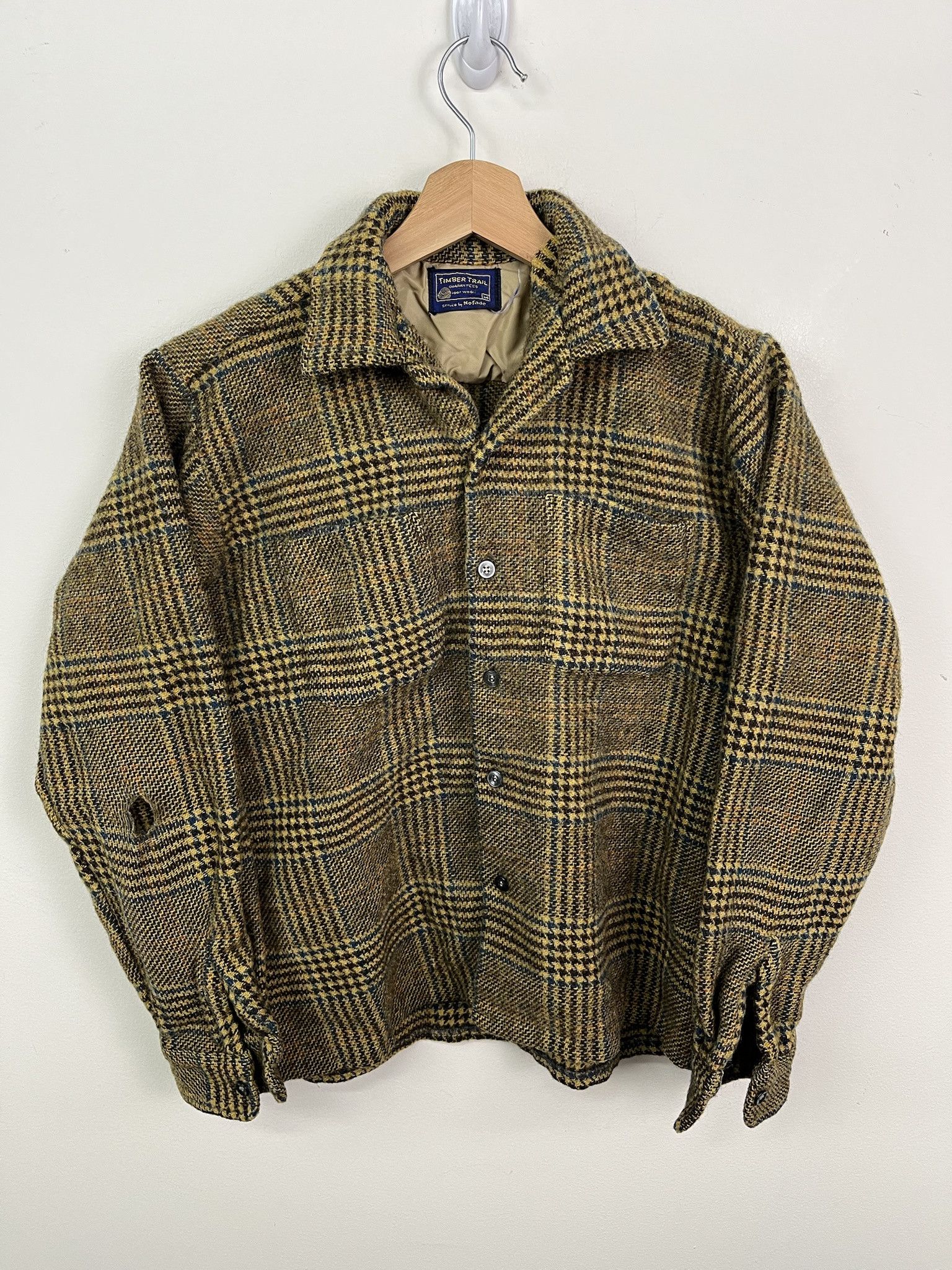 トップス PENDLETON 50s Wool Check L/S Shirt Vintage 50s Pendleton Loop Collar Shadow Plaid Wool Button