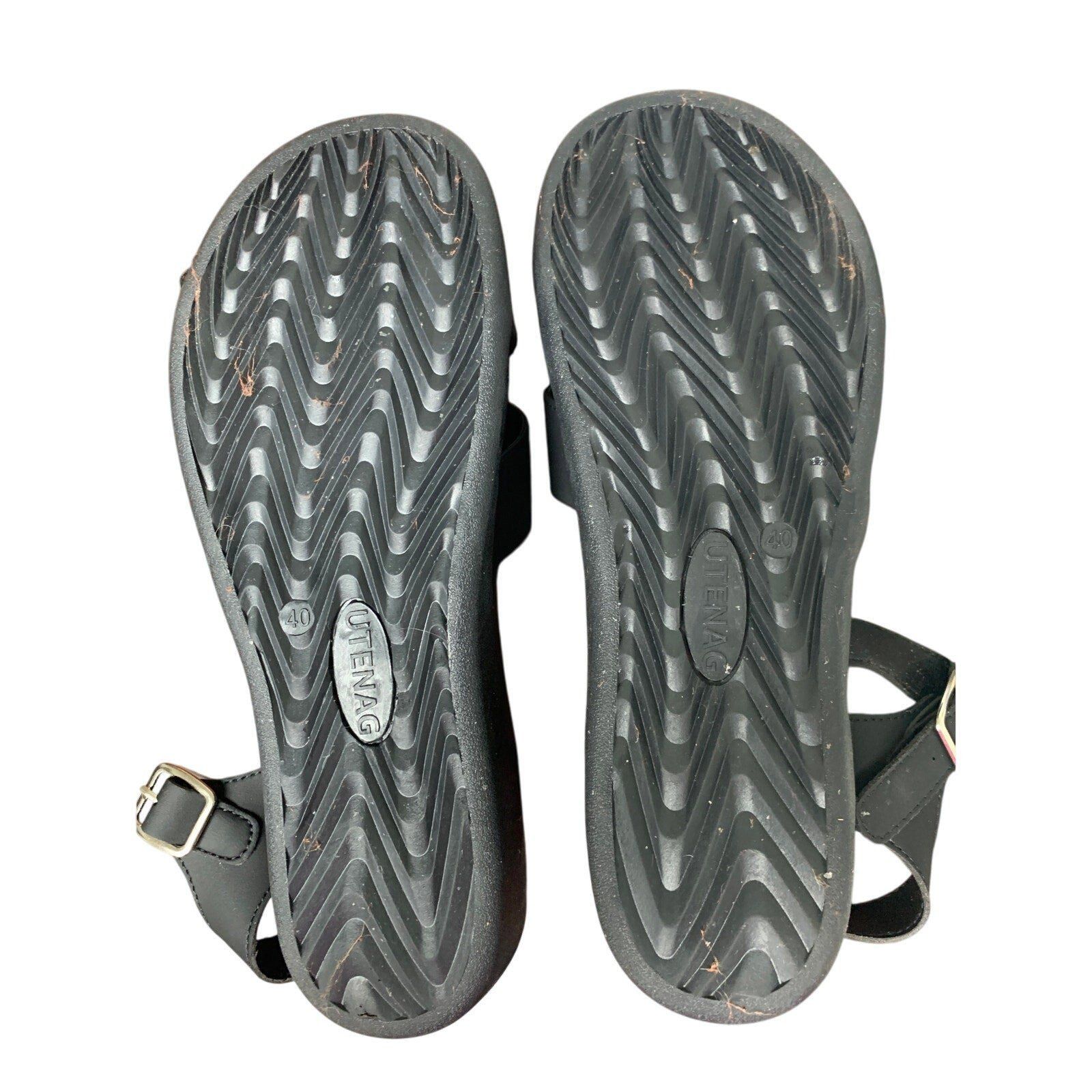 Other Utenag Women's 9.5 Black Open Toe Comfort Flat Sandals Size US 9.5 / IT 39.5 - 7 Thumbnail
