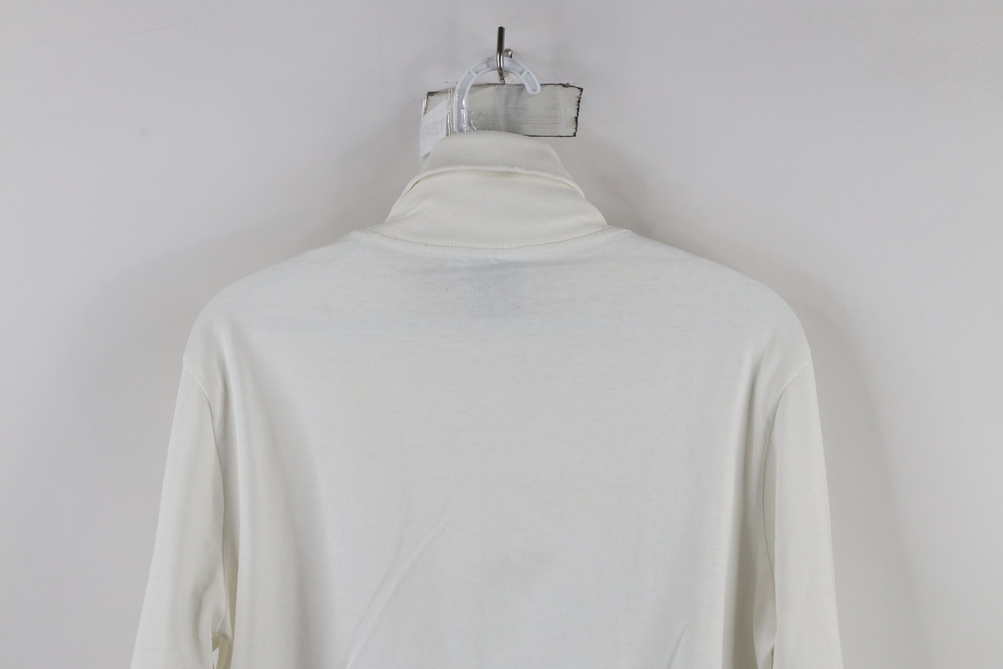 Vintage Vintage 90s Streetwear Blank Turtleneck T-Shirt White USA Size L / US 10 / IT 46 - 9 Thumbnail