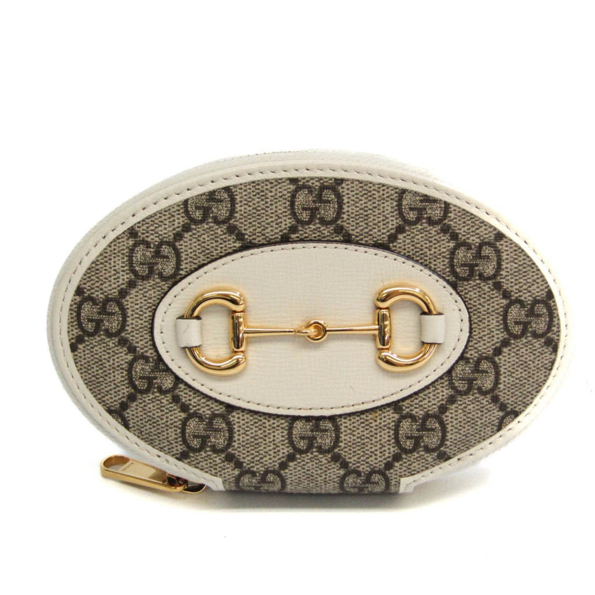 image of Gucci Horsebit 1955 622040 Women's Leather,pvc Coin Purse/coin Case Beige,brown,off-White in Black