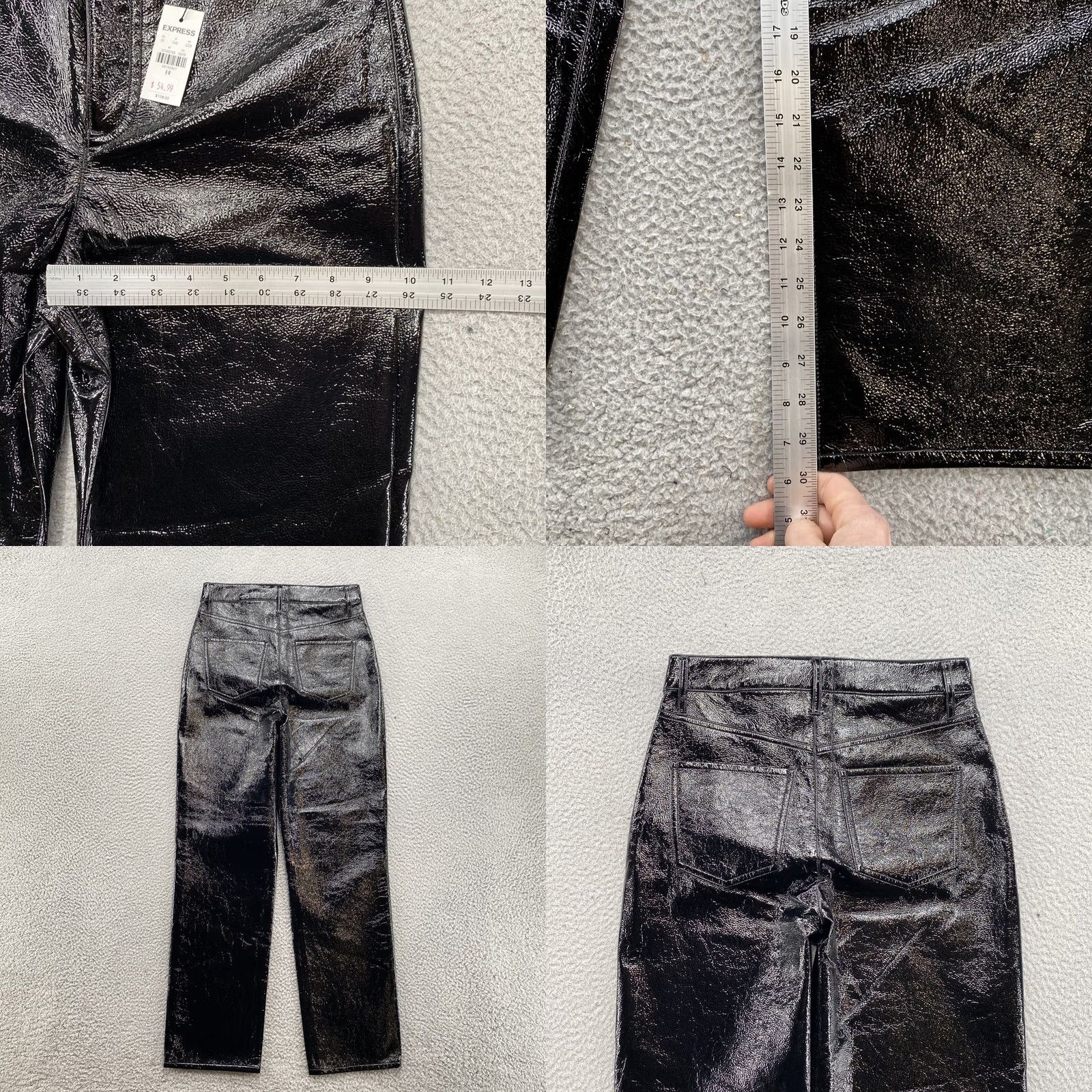 Express Express Pants Women’s Black 6R Polyurethane Straight Chino Modern High Rise Size 6 Black Women Pants Size 28" / US 6 / IT 42 - 8 Thumbnail