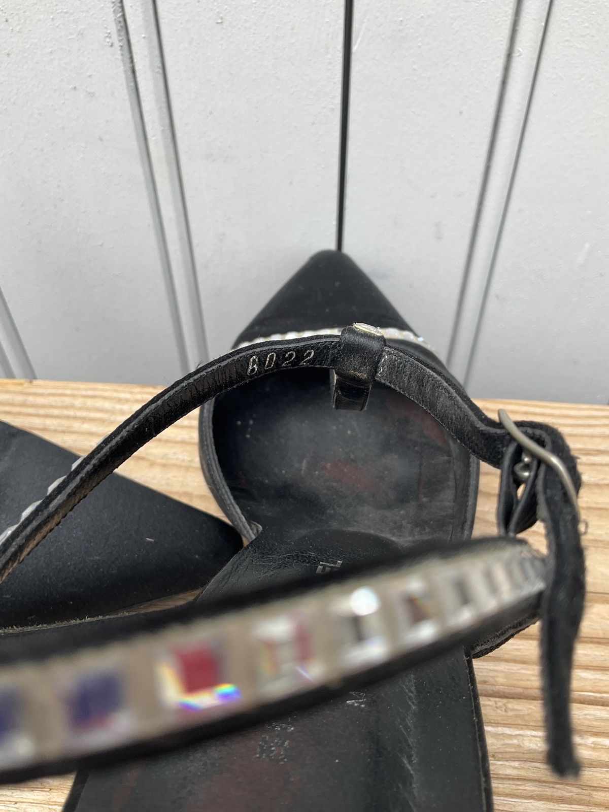Sonia Rykiel Sonia Rykiel black satin heels with rhinestones straps Size US 7.5 / IT 37.5 - 9 Thumbnail