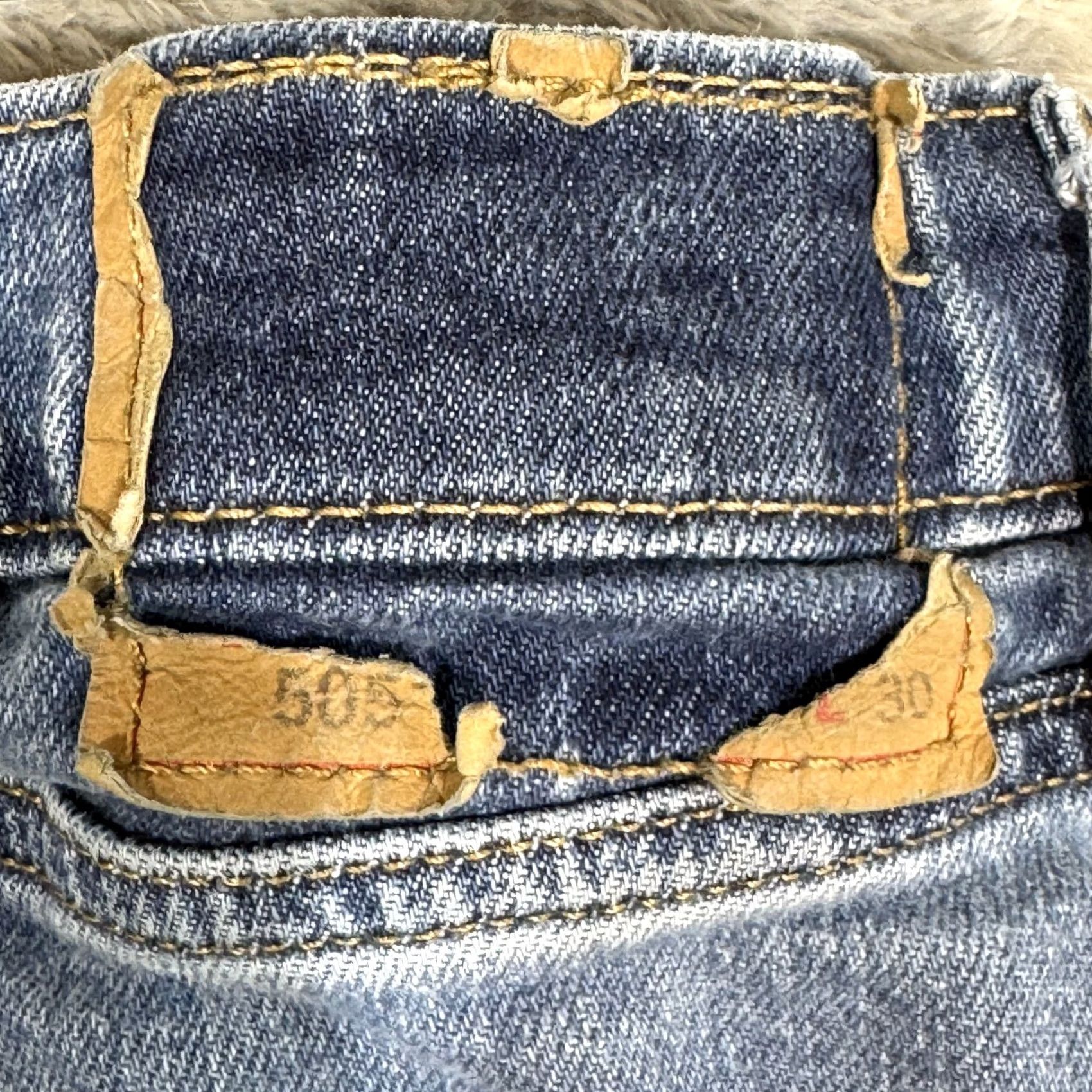 Levi's Levi’s 505 Men’s Jeans 38 x 30 Blue Denim Stretch Mid Rise Straight Leg Size US 38 / EU 54 - 3 Thumbnail
