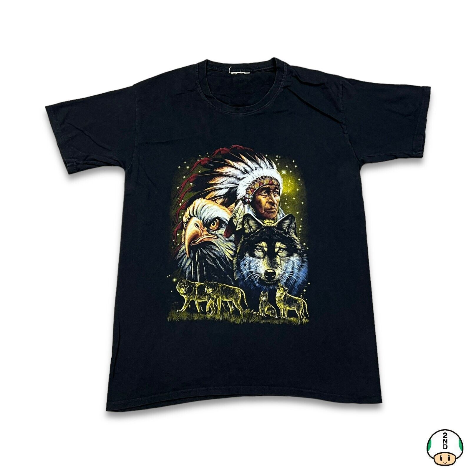 Vintage Vintage Y2K Native American T Shirt Eagle Animal Graphic Tee Size US L / EU 52-54 / 3 - 1 Thumbnail