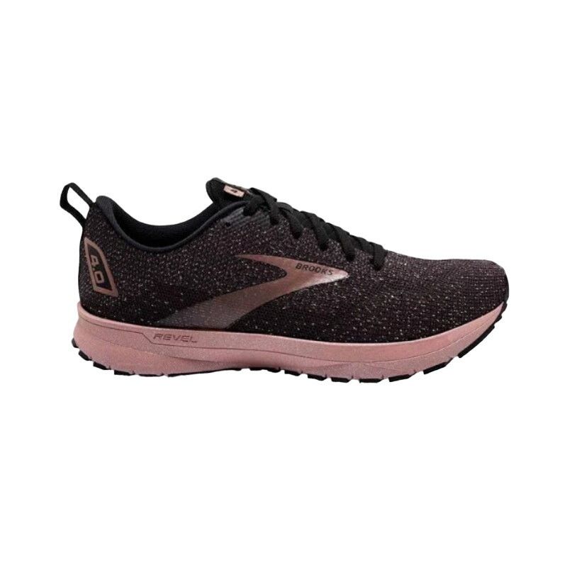 Brooks Revel 4 Road Running Shoes Lace Up Sparkly Black Pink, Women's (Size 9)