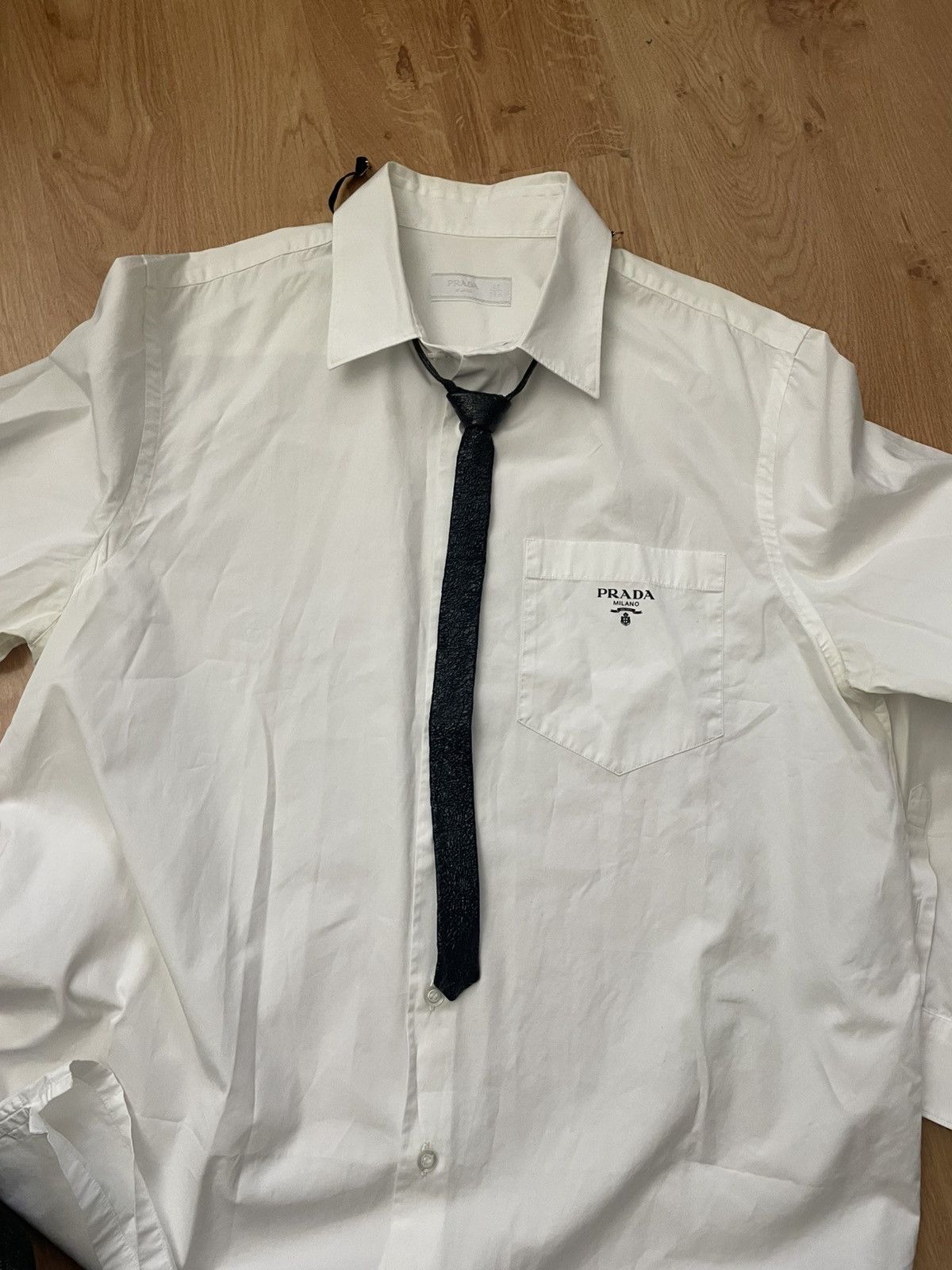 Saint Laurent Paris Saint Laurent Hedi Slimane leather tie | Grailed