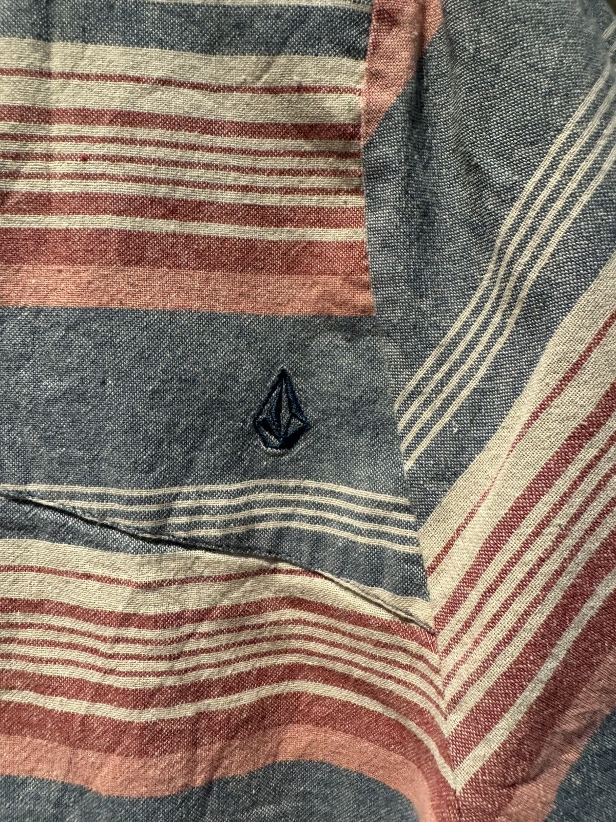 Volcom 00s Volcom Blue Pink Red Stripe Shirt Embroidered Button Up Size US M / EU 48-50 / 2 - 5 Thumbnail