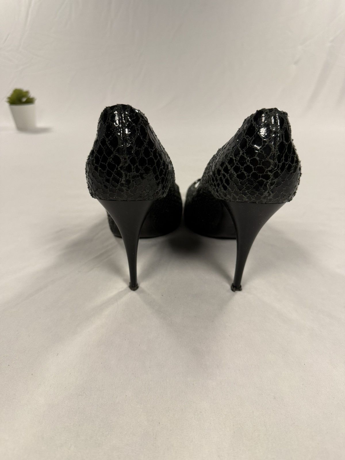 Giuseppe Zanotti Giuseppe Zanotti Black Snake Print Peep Toe Heels Size 40 EU Size US 9.5 / IT 39.5 - 6 Thumbnail