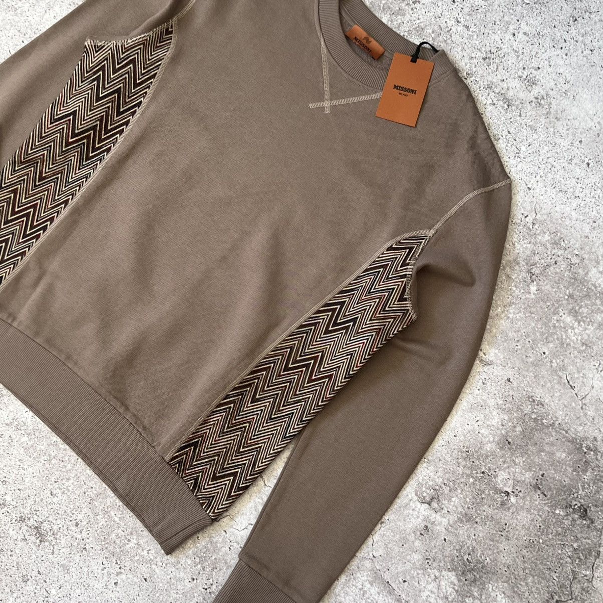 Missoni NEW Missoni Milano Zigzag Panel Crewneck Sweatshirt Size US M / EU 48-50 / 2 - 2 Thumbnail