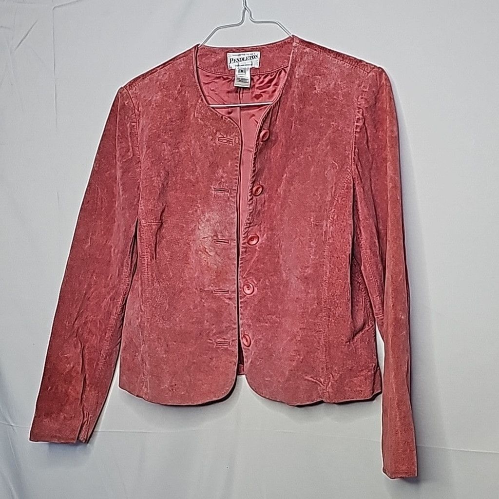 Pendleton 1980's Pendleton 100% leather vintage wine 5 button jacket M Size M / US 6-8 / IT 42-44 - 3 Thumbnail