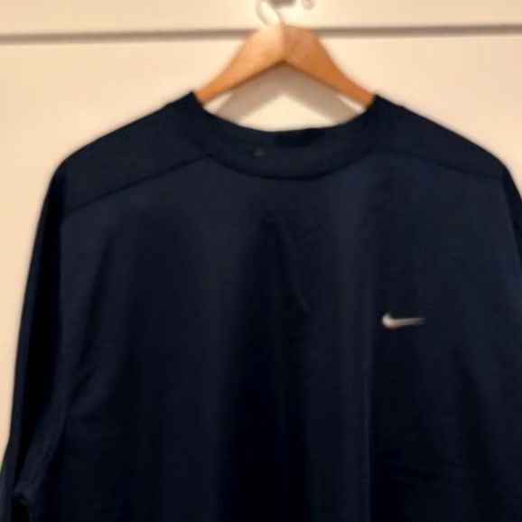 Nike VINTAGE Nike Long Sleeve Shirt Navy Blue Men's LG Size US XL / EU 56 / 4 - 2 Thumbnail