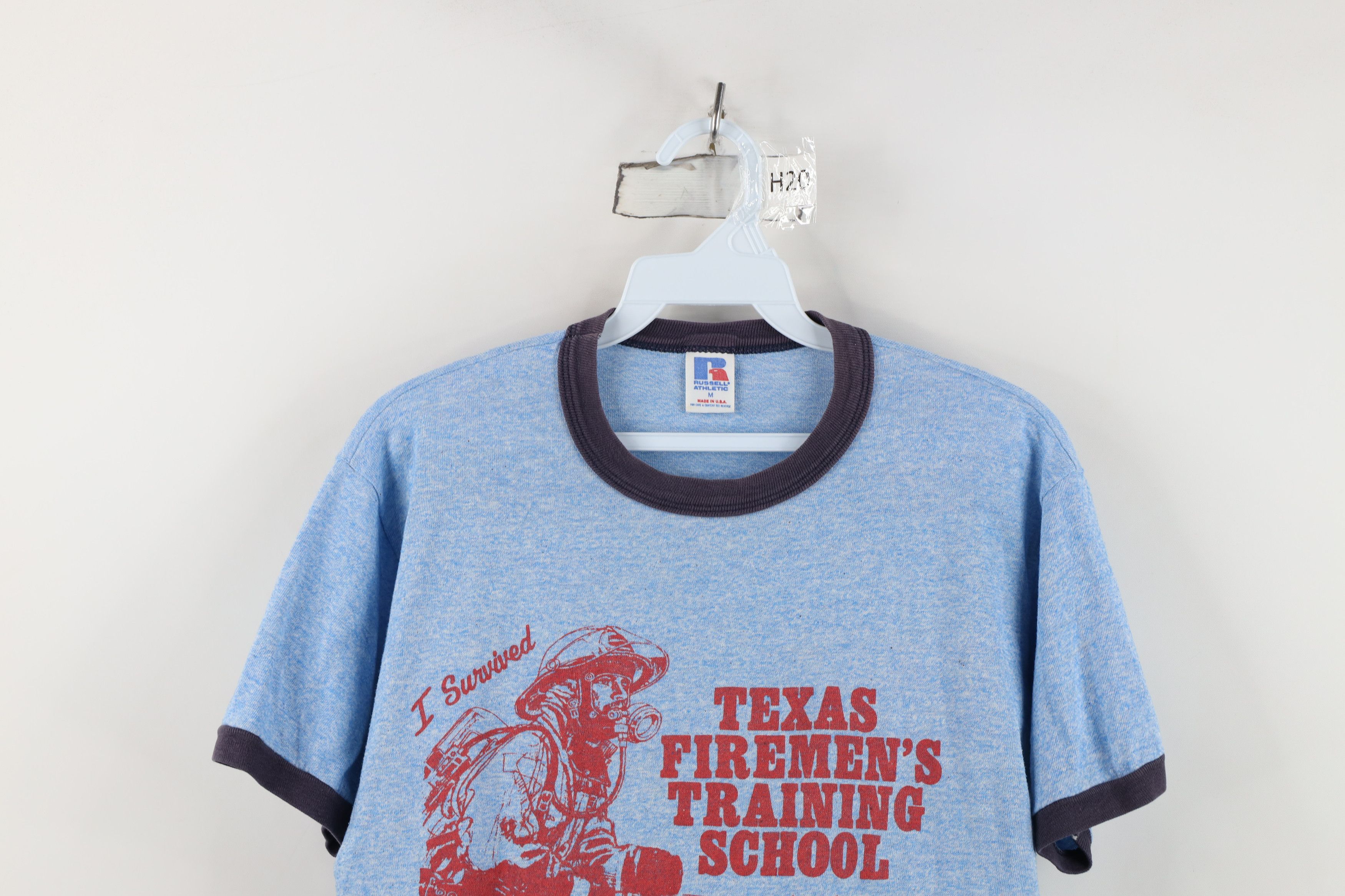 Russell Athletic Vintage 90s Russell Athletic School Ringer T-Shirt Blue USA Size US M / EU 48-50 / 2 - 2 Thumbnail