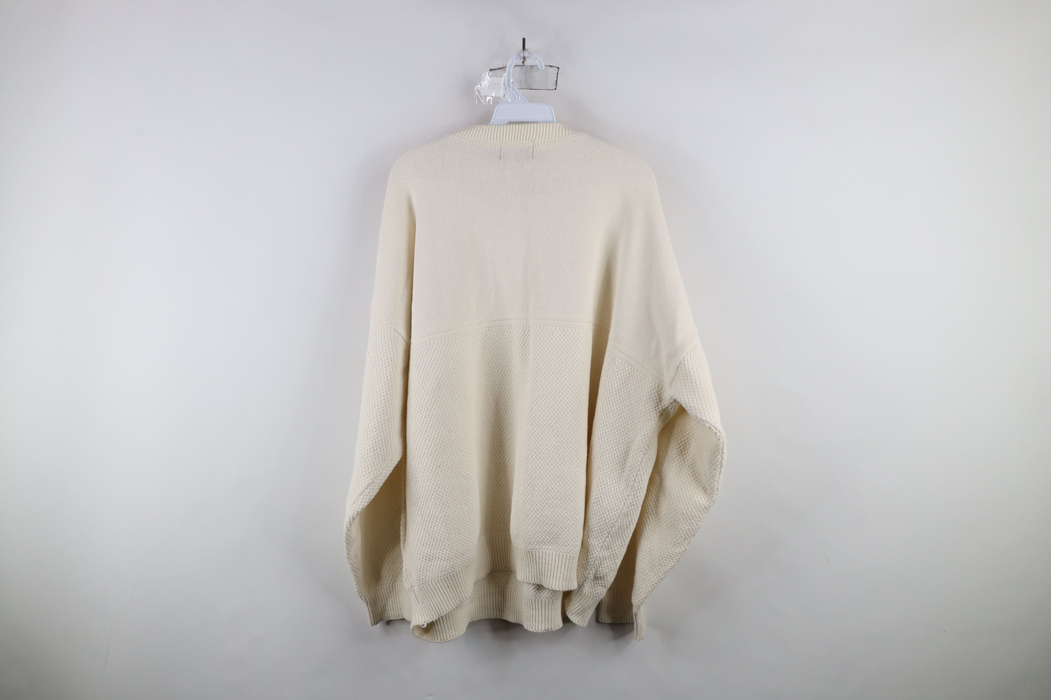 Vintage Vintage 90s Volvo Car Knit Crewneck Sweater Cream USA Size US XXL / EU 58 / 5 - 10 Thumbnail