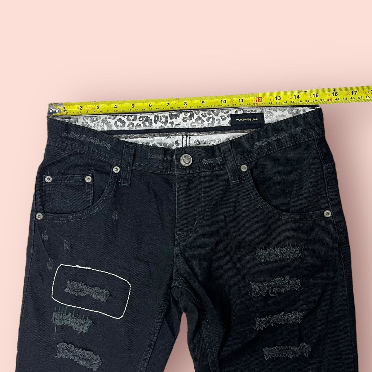 Hysteric Glamour × If Six Was Nine × Japanese Brand VINTAGE WWL DISTRESSED STUDDED BLACK JEANS JAPAN Size 30" / US 8 / IT 44 - 21 Thumbnail