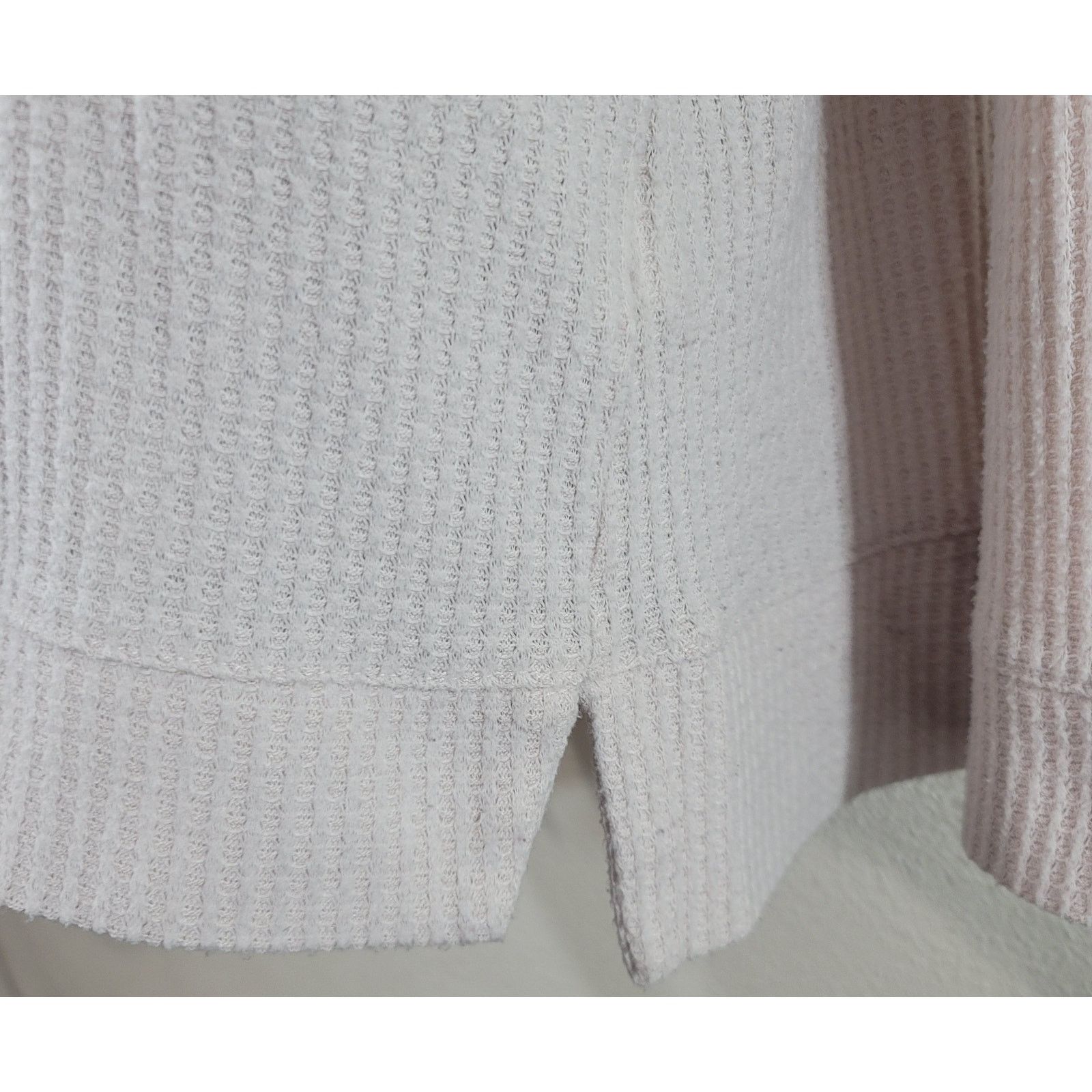 Other Green Tea Light Pink Waffle Knit Top Large Lightweight Soft Size L / US 10 / IT 46 - 7 Thumbnail