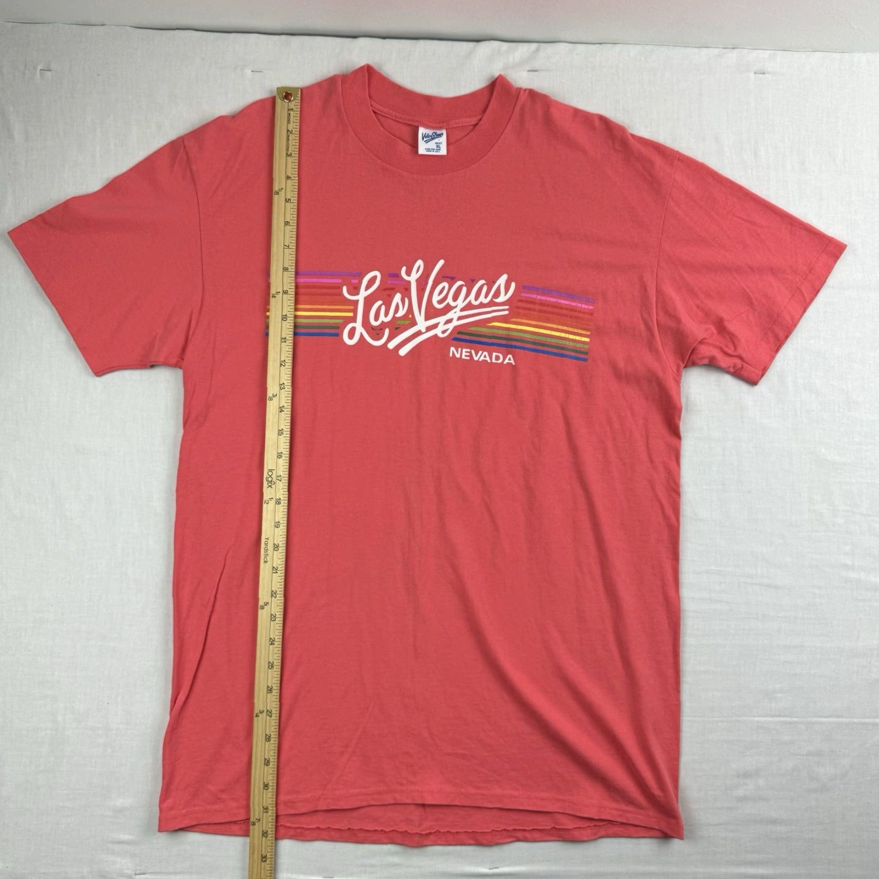 Velva Sheen VINTAGE Velva Sheen T-Shirt Adult XL Pink Rainbow 80s Nevada Las Vegas Crew Neck Mens Clothing Size US XL / EU 56 / 4 - 7 Thumbnail