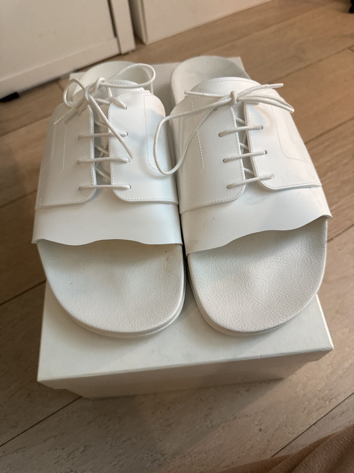 Maison Margiela Margiela white lace up slides 45 Size US 12 / EU 45 - 1 Thumbnail