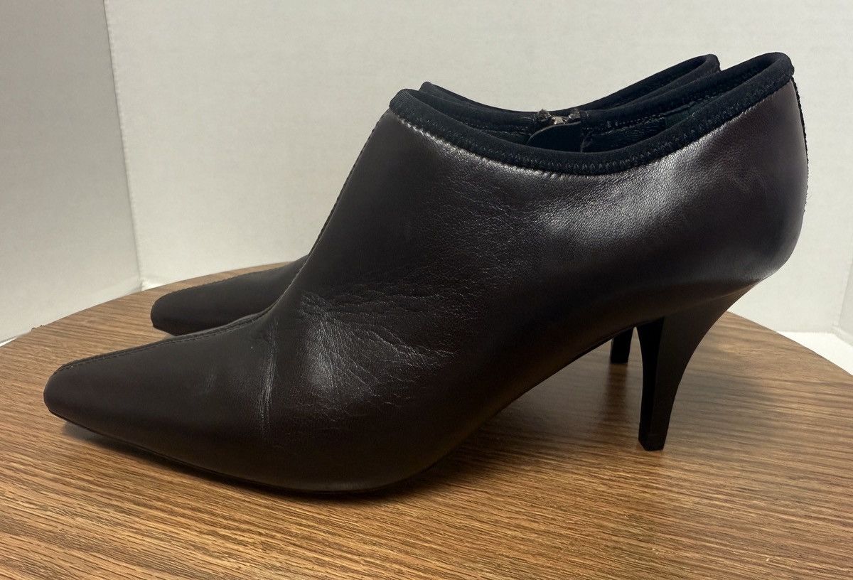 Prada Prada Brown Leather Black Rubber Sole Ankle Boots 36.5 (6.5) Size US 6.5 / IT 36.5 - 3 Thumbnail