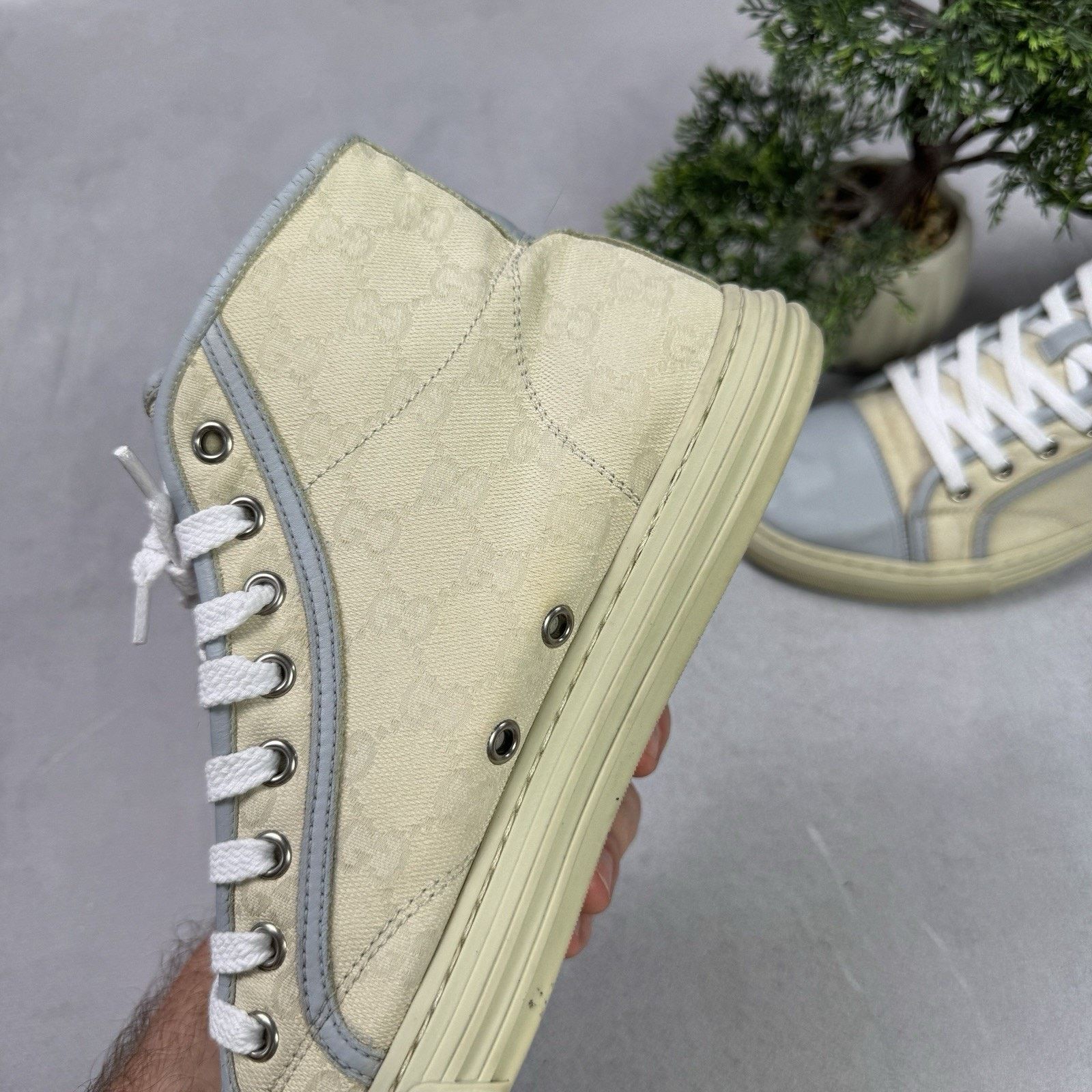 Gucci Gucci GG Monogram High Sneaker Size US 7 Grey Size US 7 / EU 40 - 9 Thumbnail