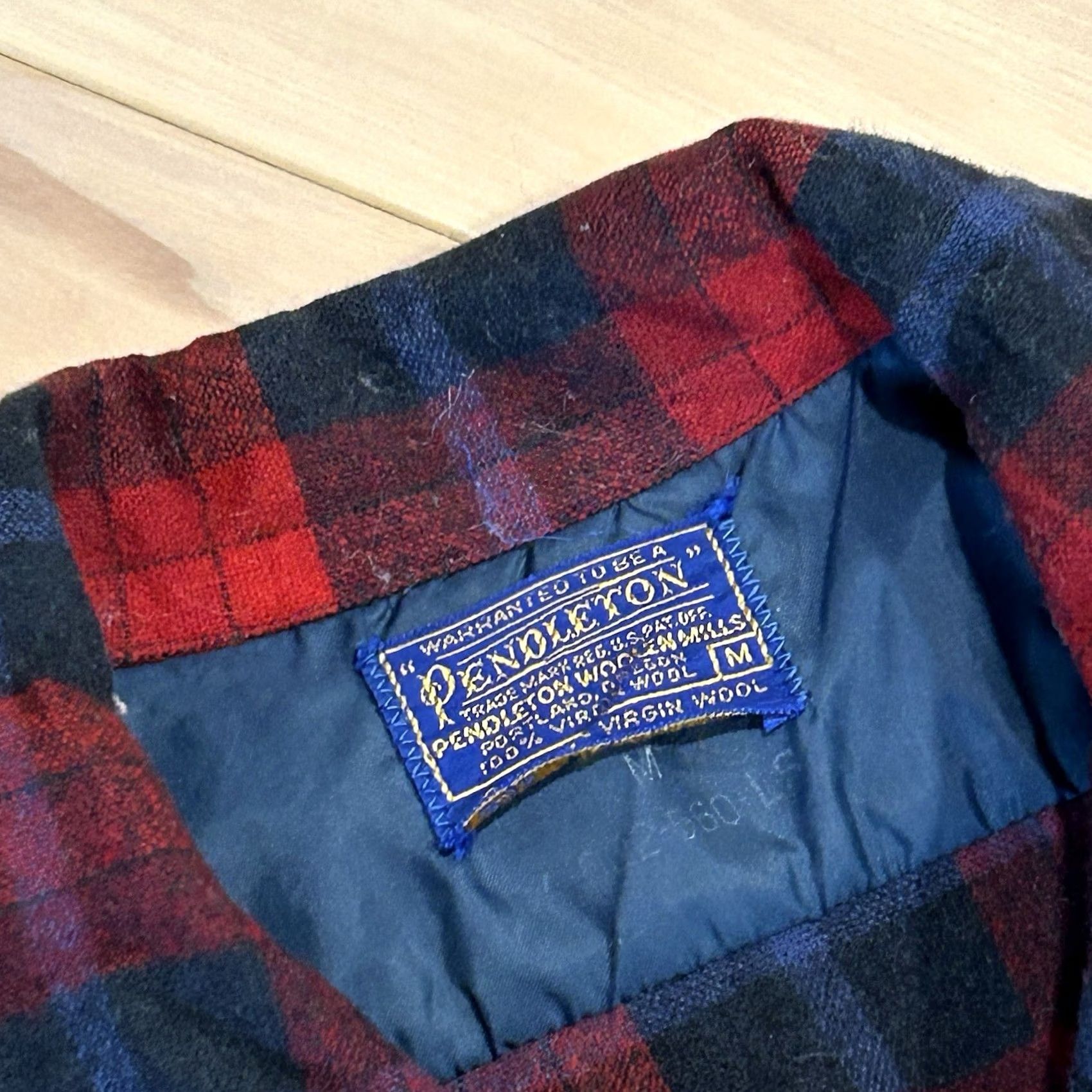 Pendleton VINTAGE Pendleton Board Shirt Mens Medium Red Plaid Wool Long Sleeve Button-Up Collar Loop Pockets 100% Wool USA Size US M / EU 48-50 / 2 - 4 Thumbnail