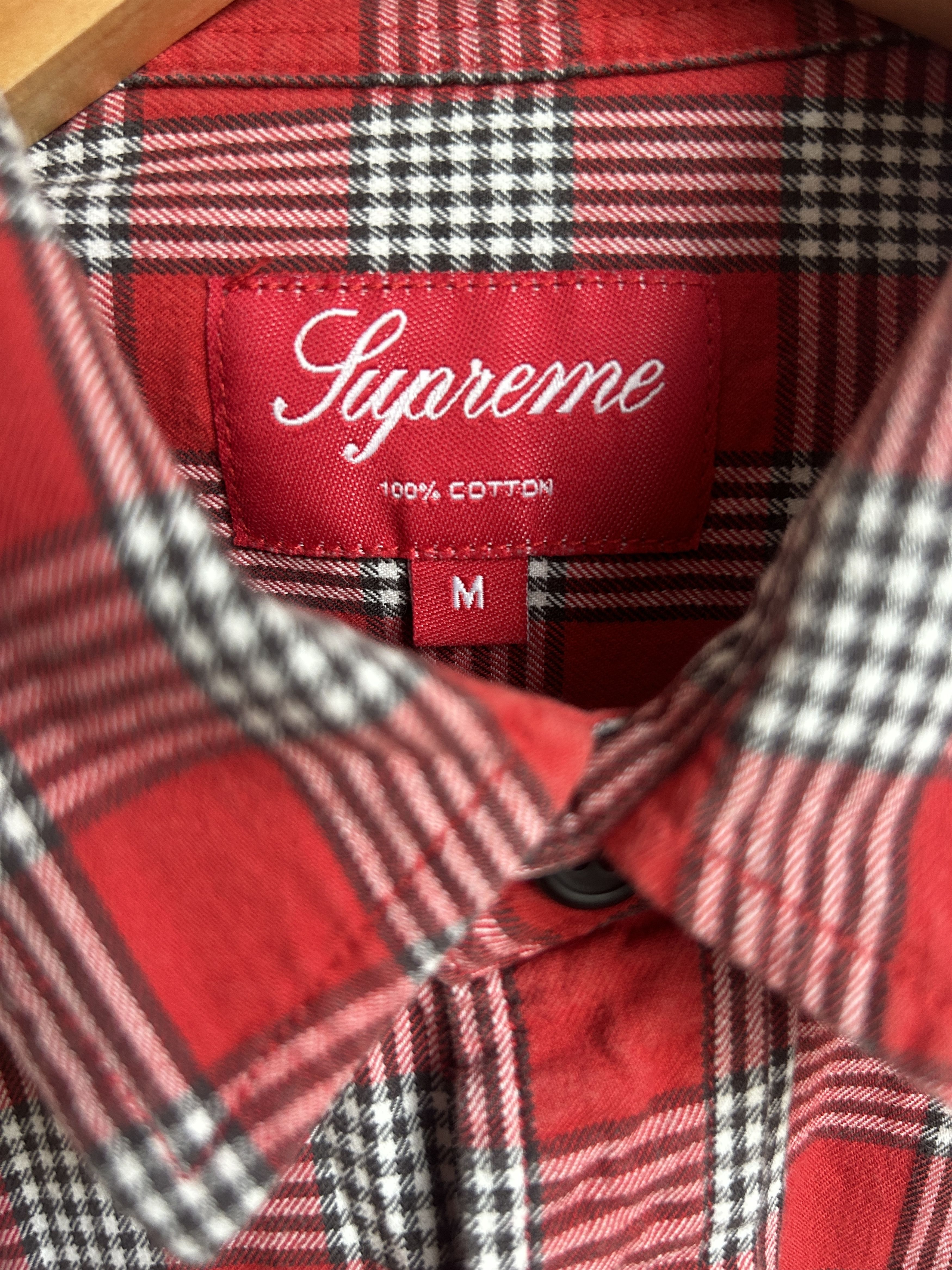 Supreme Red checks cotton button up Size US M / EU 48-50 / 2 - 6 Thumbnail