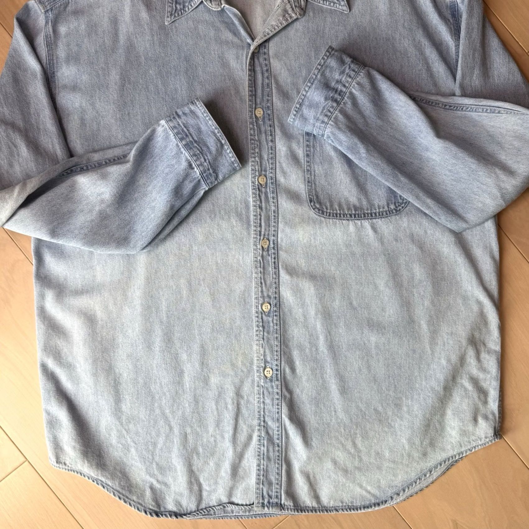 Disney VINTAGE Disney Winnie the Pooh Shirt 2XL Blue Long Sleeve Button Up Cartoon Men Shirt Size US XXL / EU 58 / 5 - 7 Thumbnail