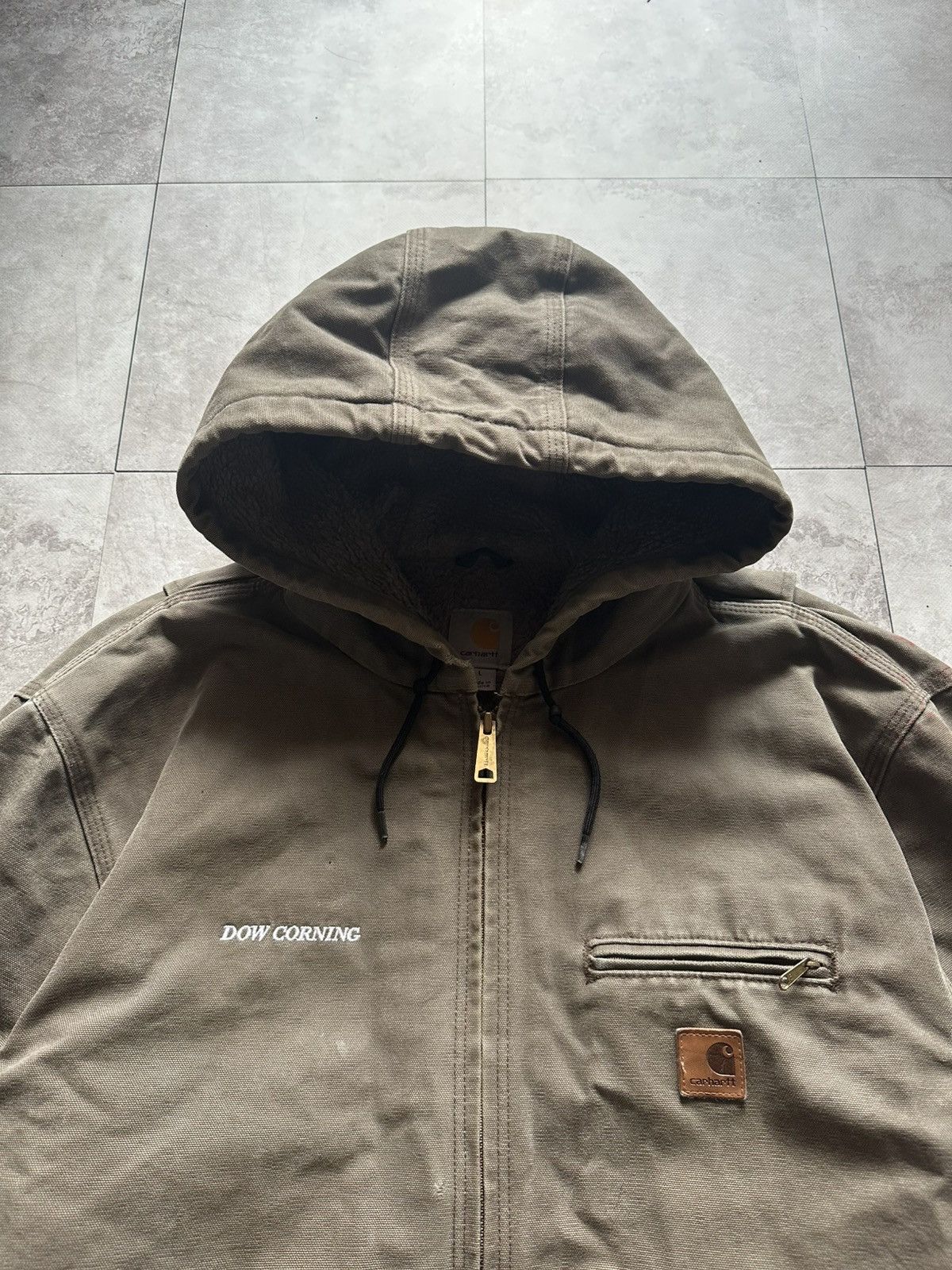 Carhartt Carhartt Detroit Sierra Sherpa Lined Work Jacket Hooded Sz L Size US L / EU 52-54 / 3 - 7 Thumbnail