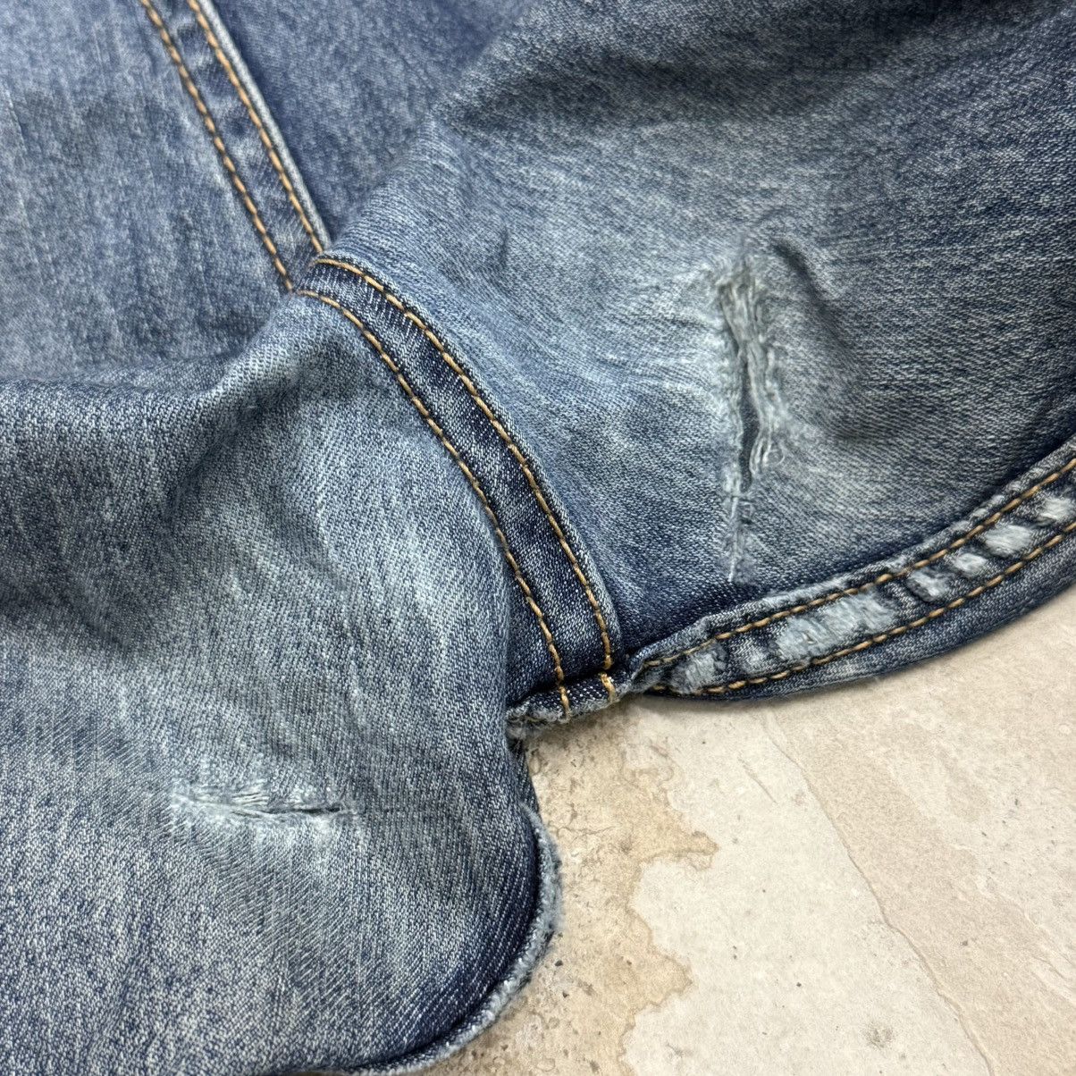 Levi's Levis 505 Cool Distressed Repaired Stretch Denim Pants Size US 36 / EU 52 - 15 Thumbnail