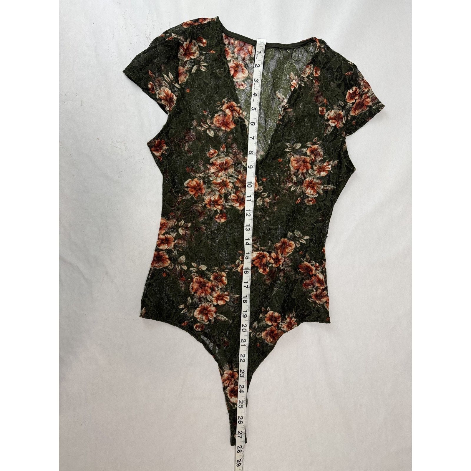 Other Sheer Lace Boho Bodysuit Floral Green Windsor Women Medium Size M / US 6-8 / IT 42-44 - 5 Thumbnail