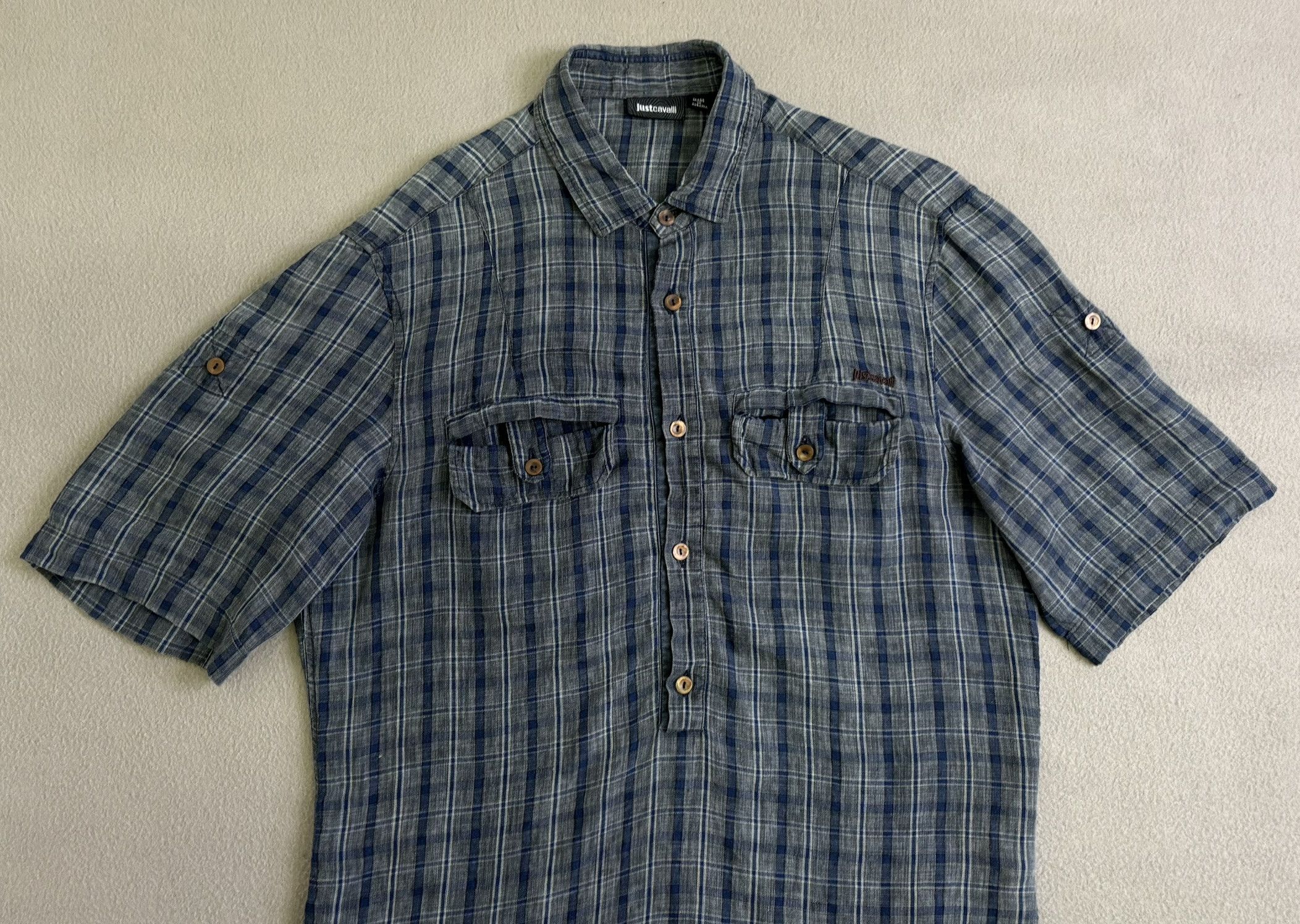 Just Cavalli Just Cavalli 100% Linen Shirt Size 48 Size US M / EU 48-50 / 2 - 2 Thumbnail