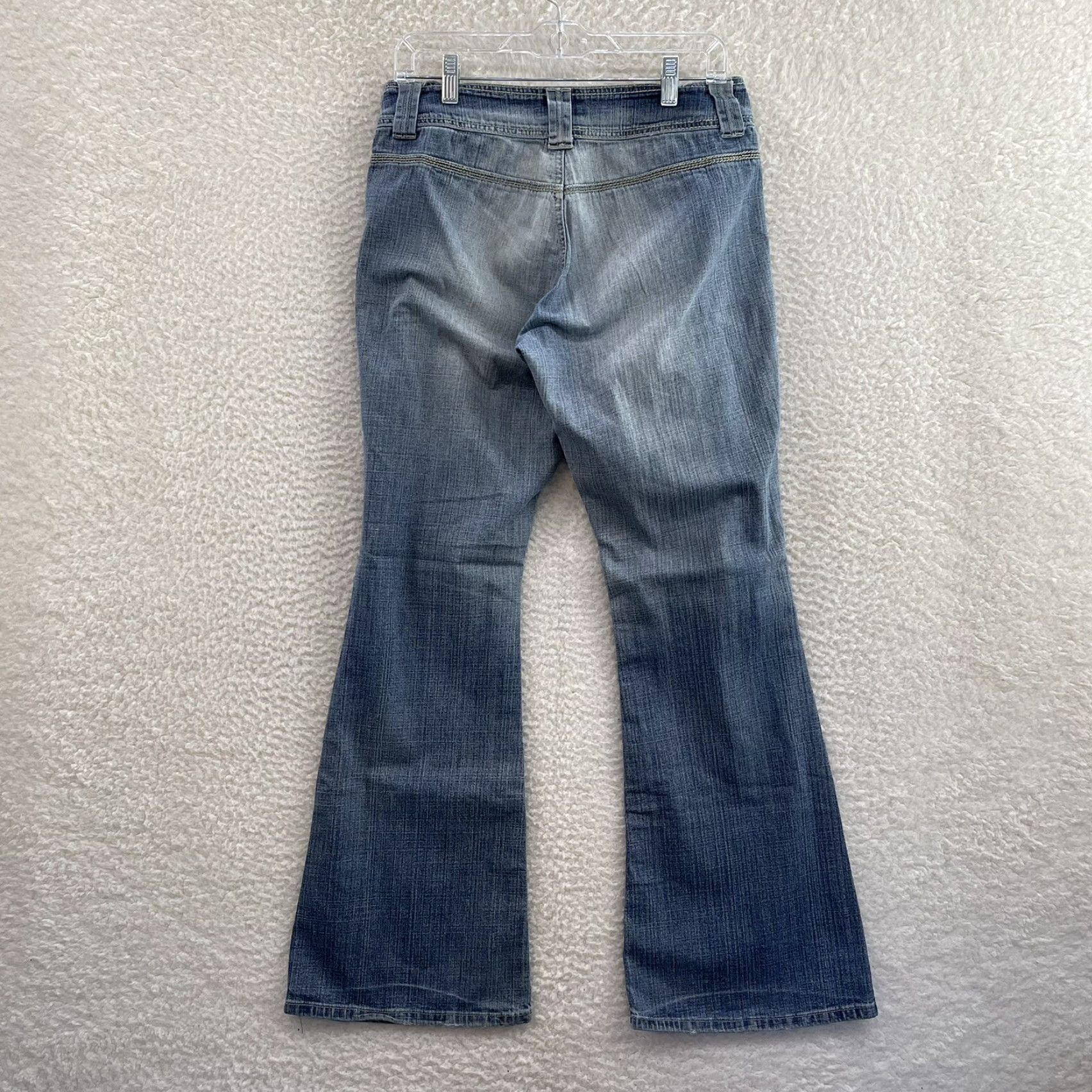 Vintage VINTAGE Y2K Jeans Bootcut Flare Low Mid Rise Burnout Pocketless 10/29 Womens Jeans Blue Size 32" / US 10 / IT 46 - 2 Thumbnail
